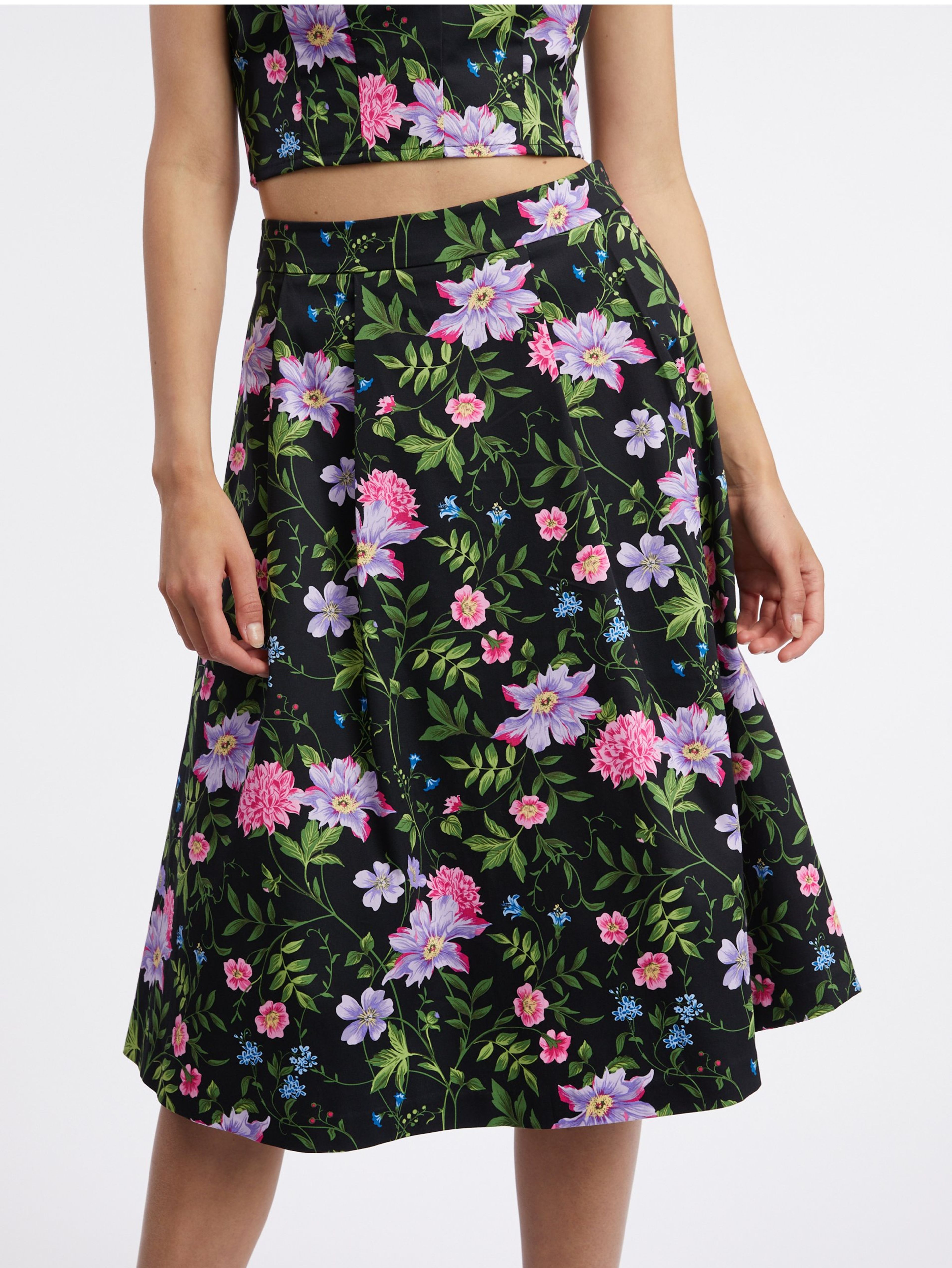 Čierna dámska kvetinová sukňa ORSAY