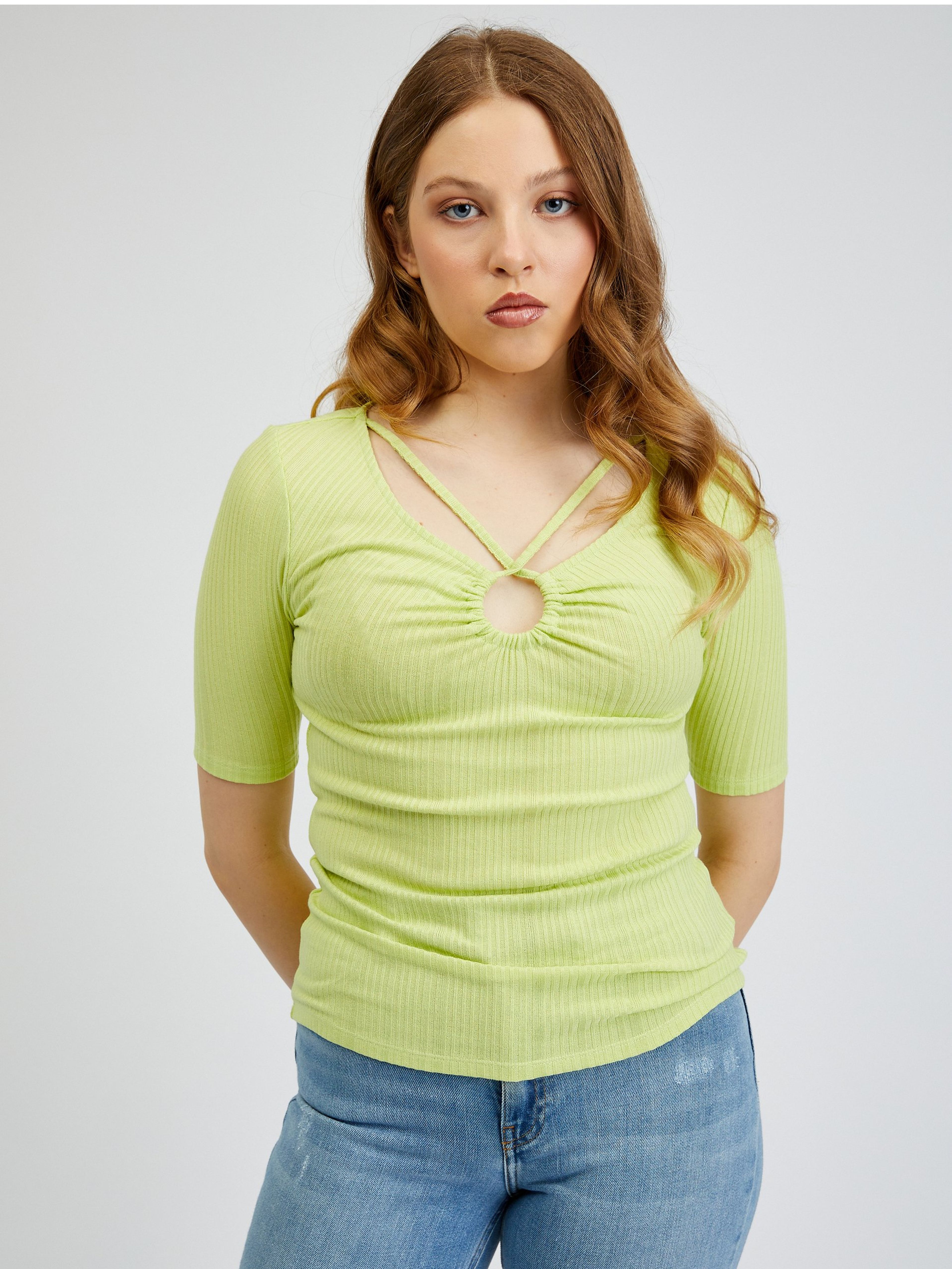 Hellgrünes Damen-T-Shirt ORSAY