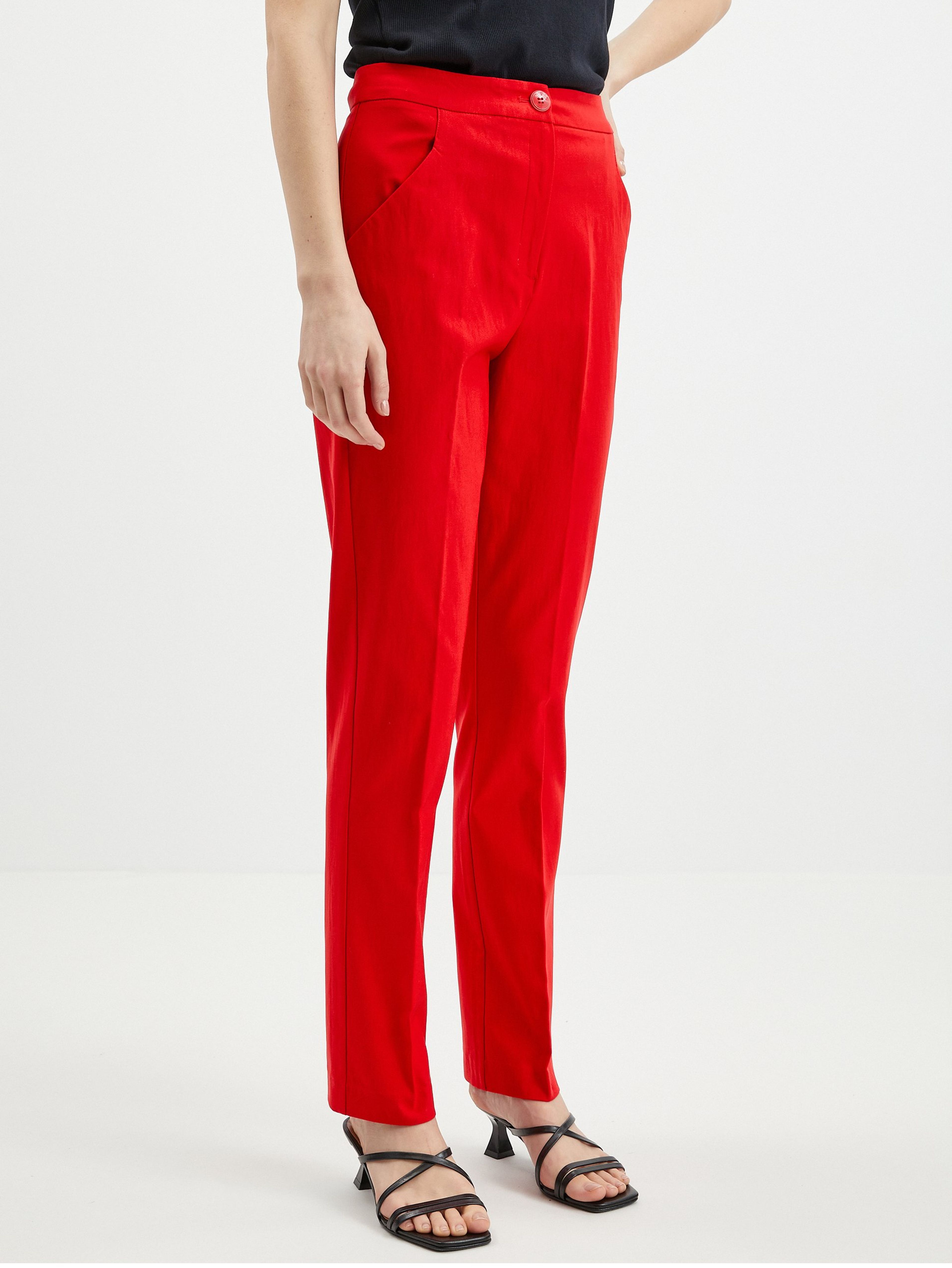 Czerwone spodnie damskie ORSAY