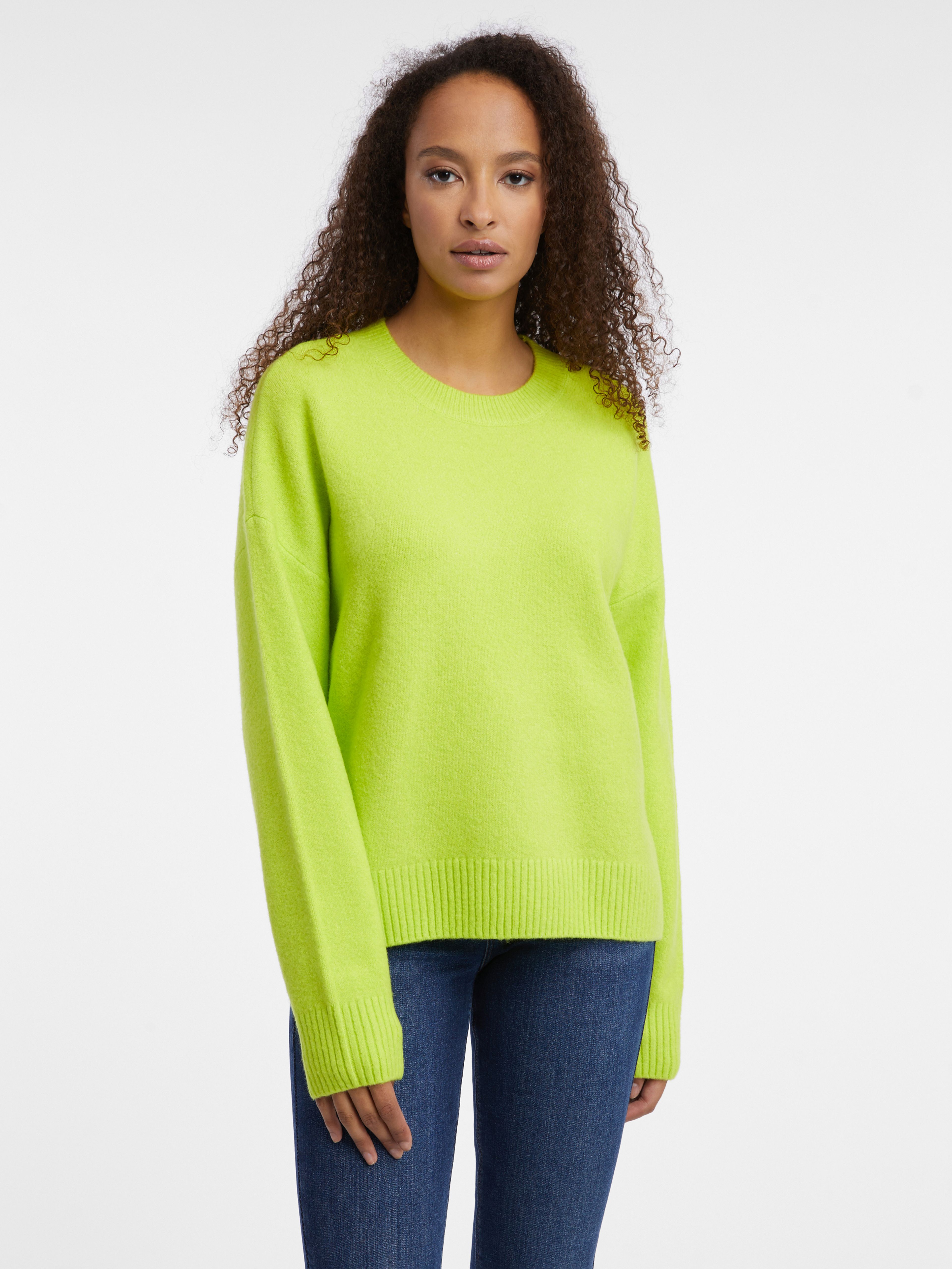 Neonowy zielony sweter damski ORSAY