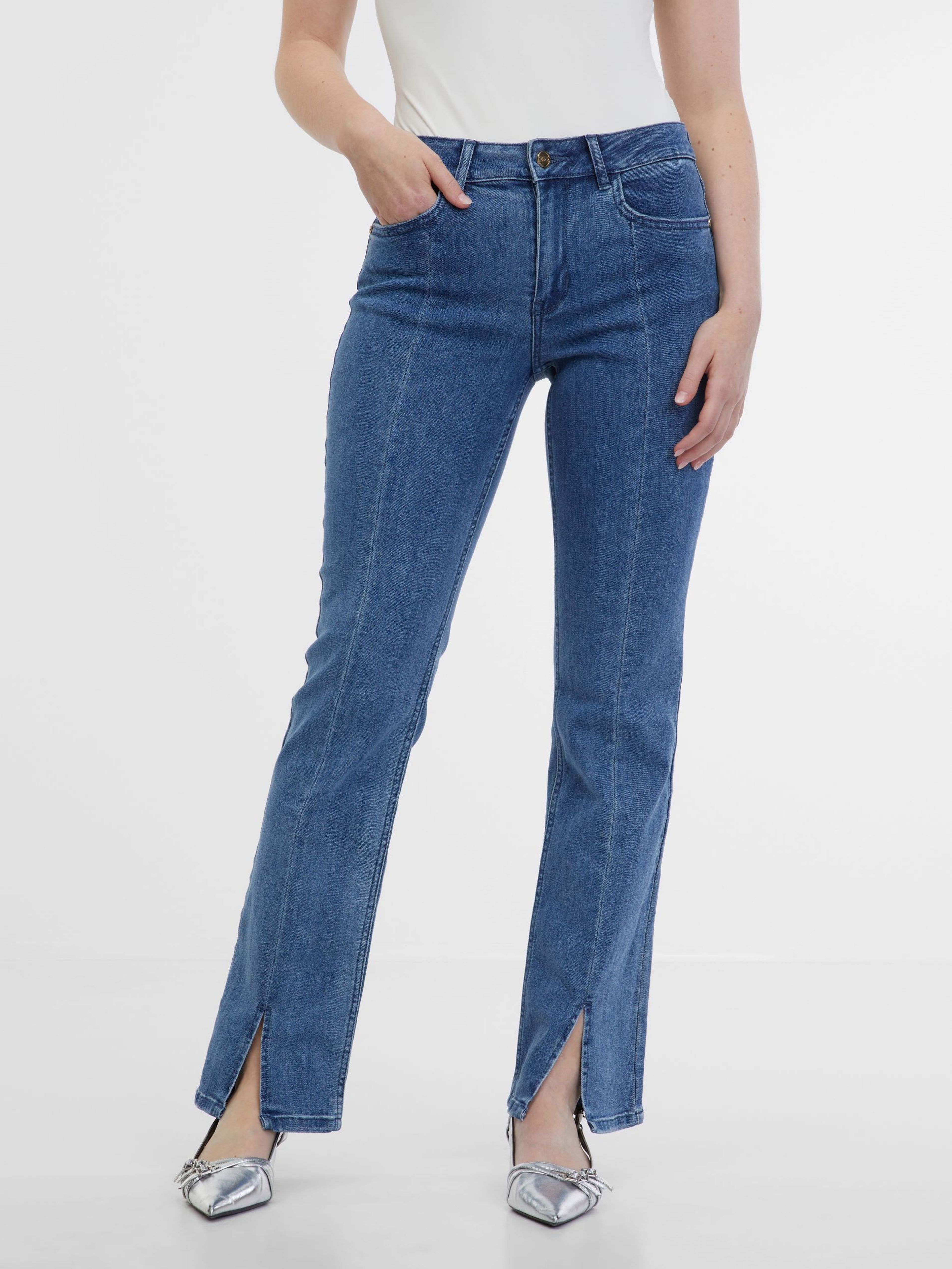 Blaue Flared Fit Jeans Damen ORSAY