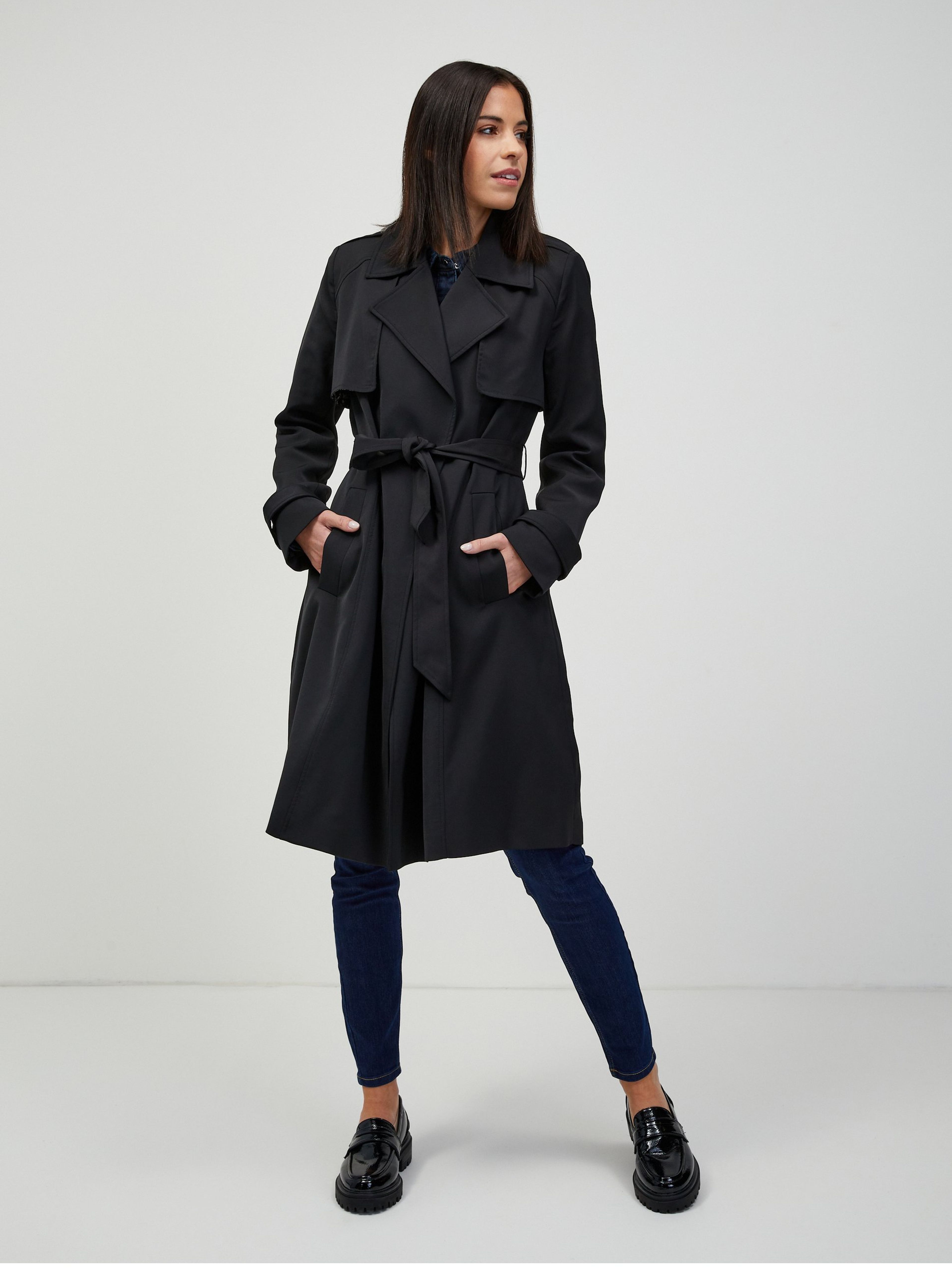 Schwarzer Trenchcoat ORSAY