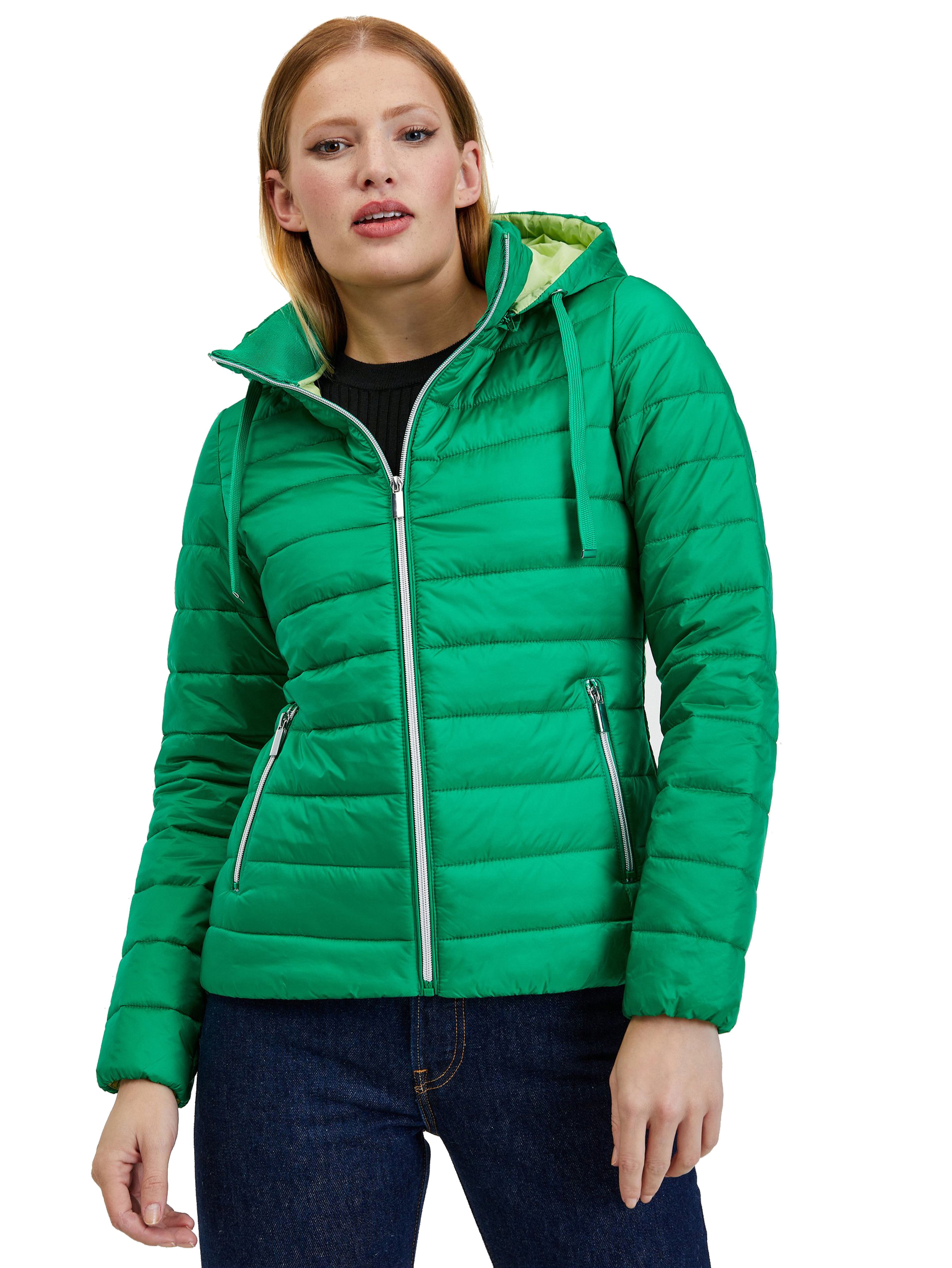 Zelená dámska zimná prešívaná bunda ORSAY