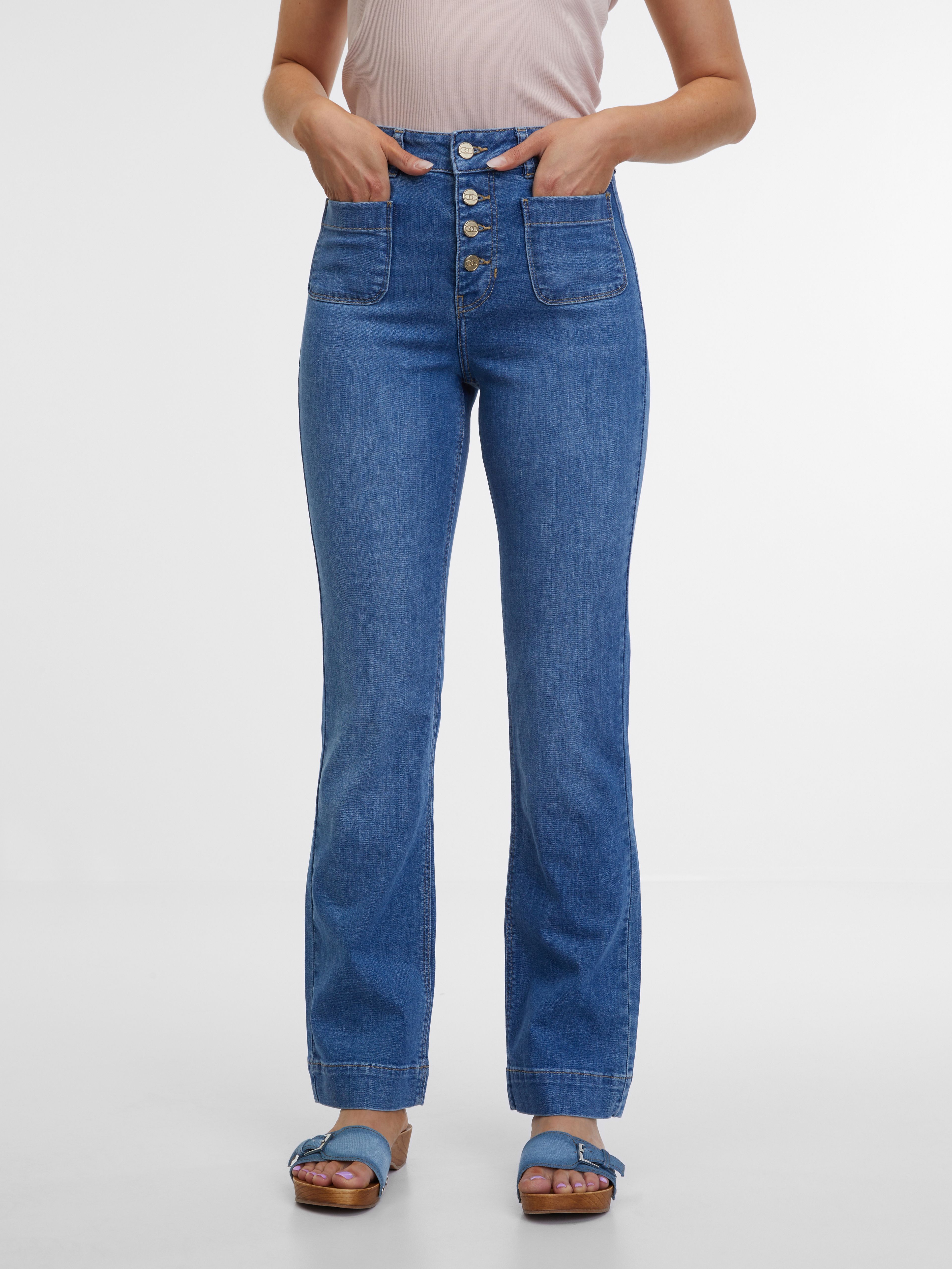 Blaue Damen-Bootcut-Jeans ORSAY