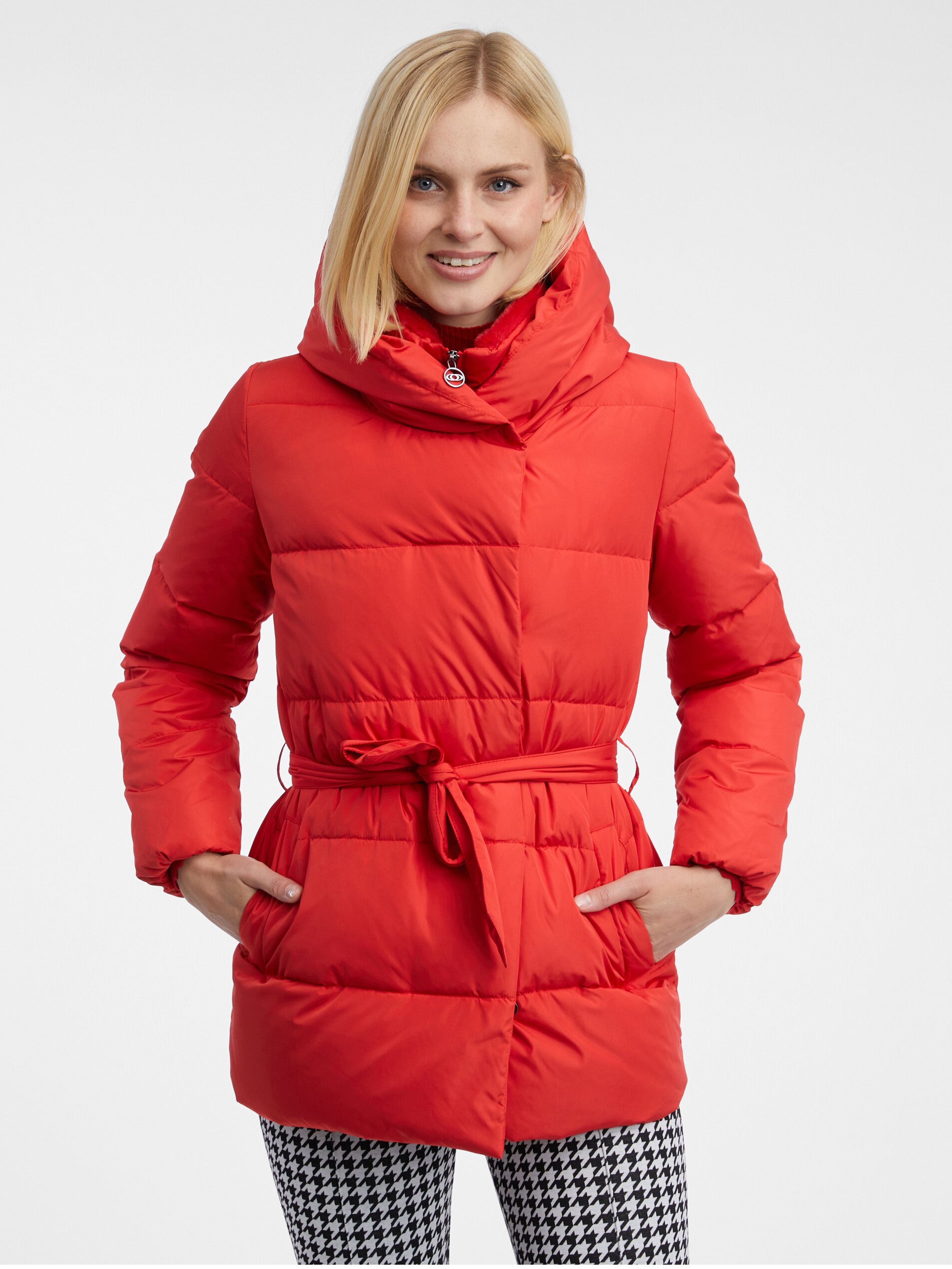 Rote Damen-Daunenjacke ORSAY