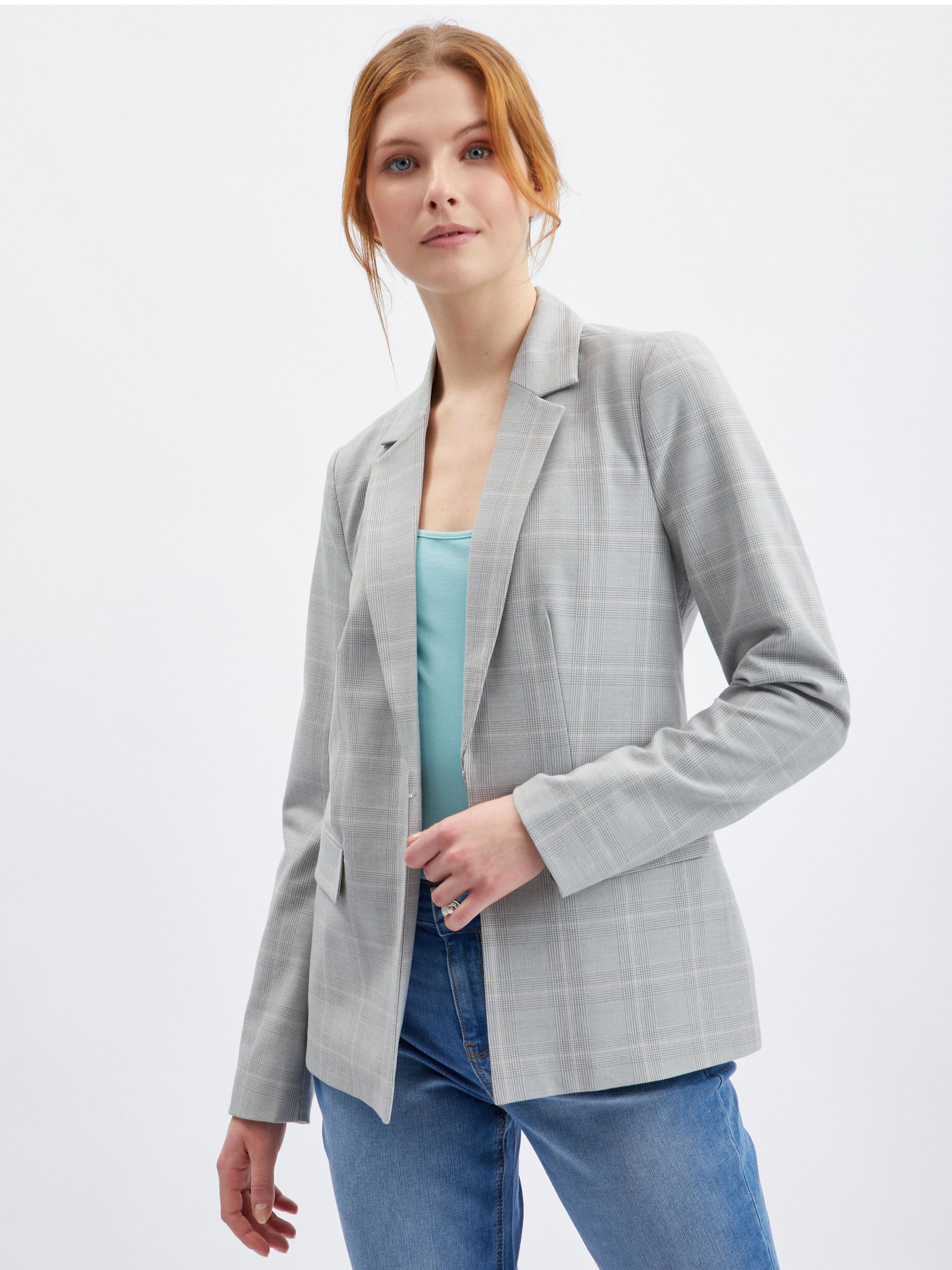 Šedé dámské kostkované sako ORSAY | Orsay.cz - Oficiální e-shop značky ...