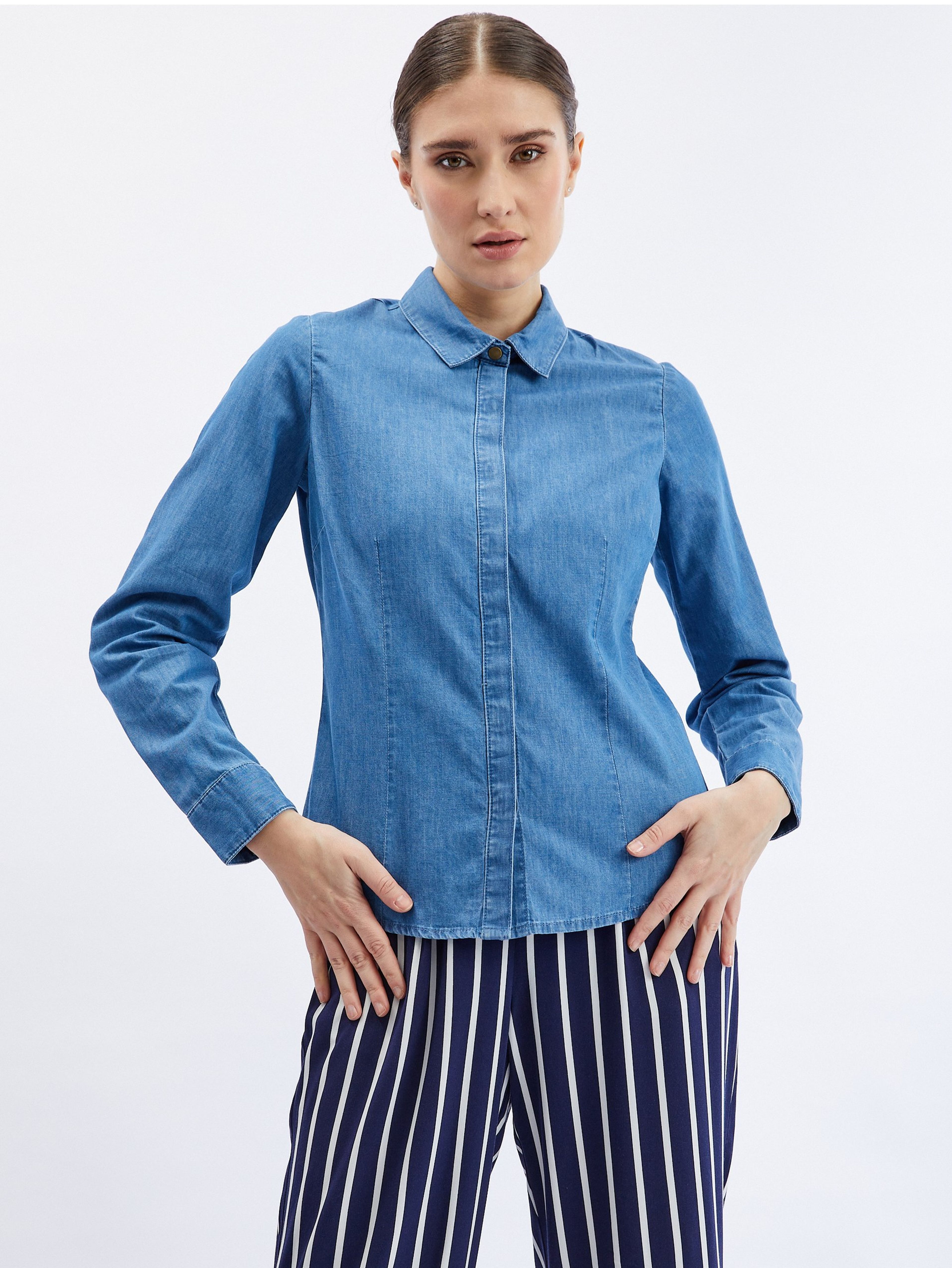 Blaues Damen-Denim-Shirt ORSAY