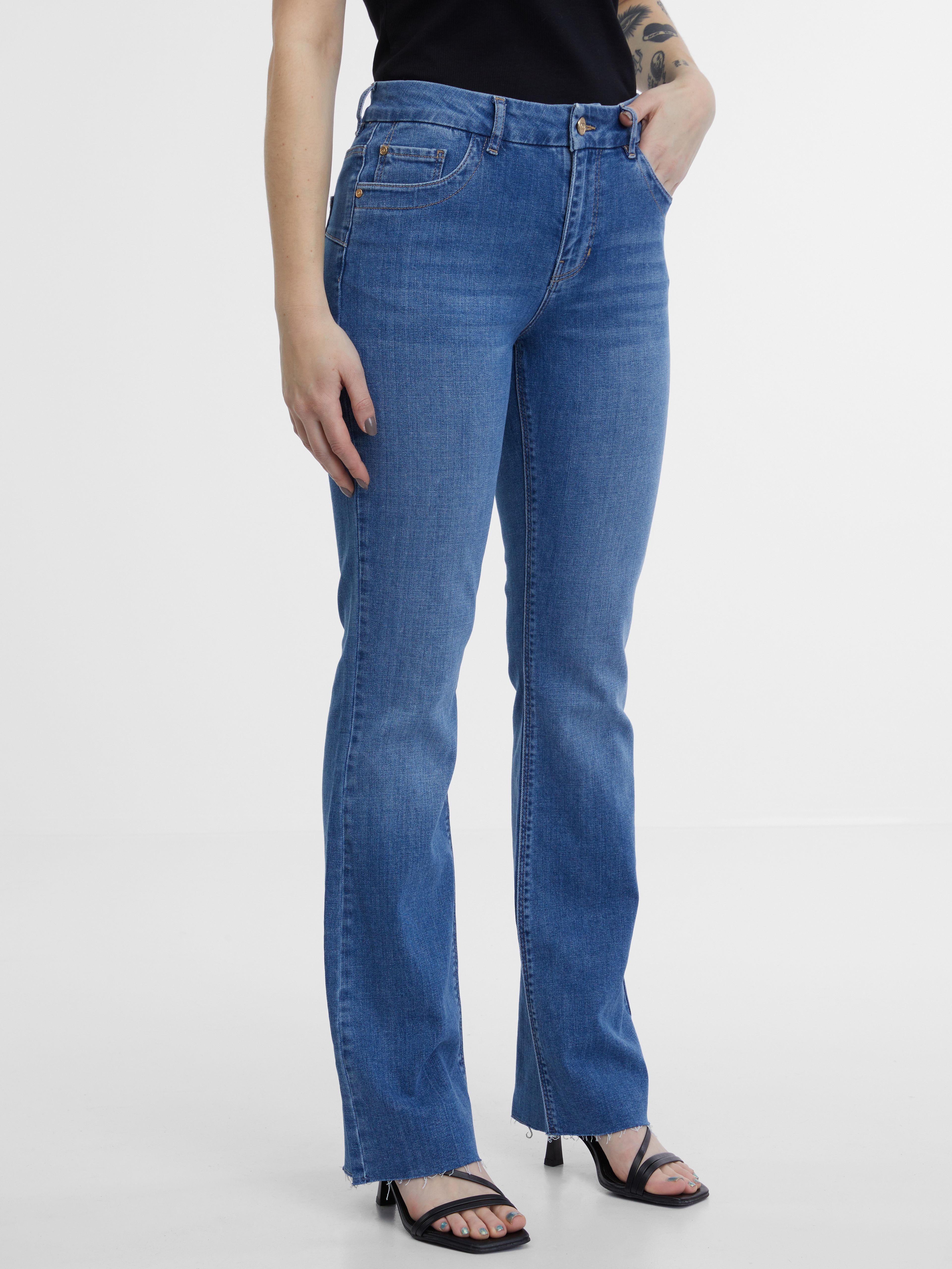 Niebieskie jeansy damskie bootcut ORSAY