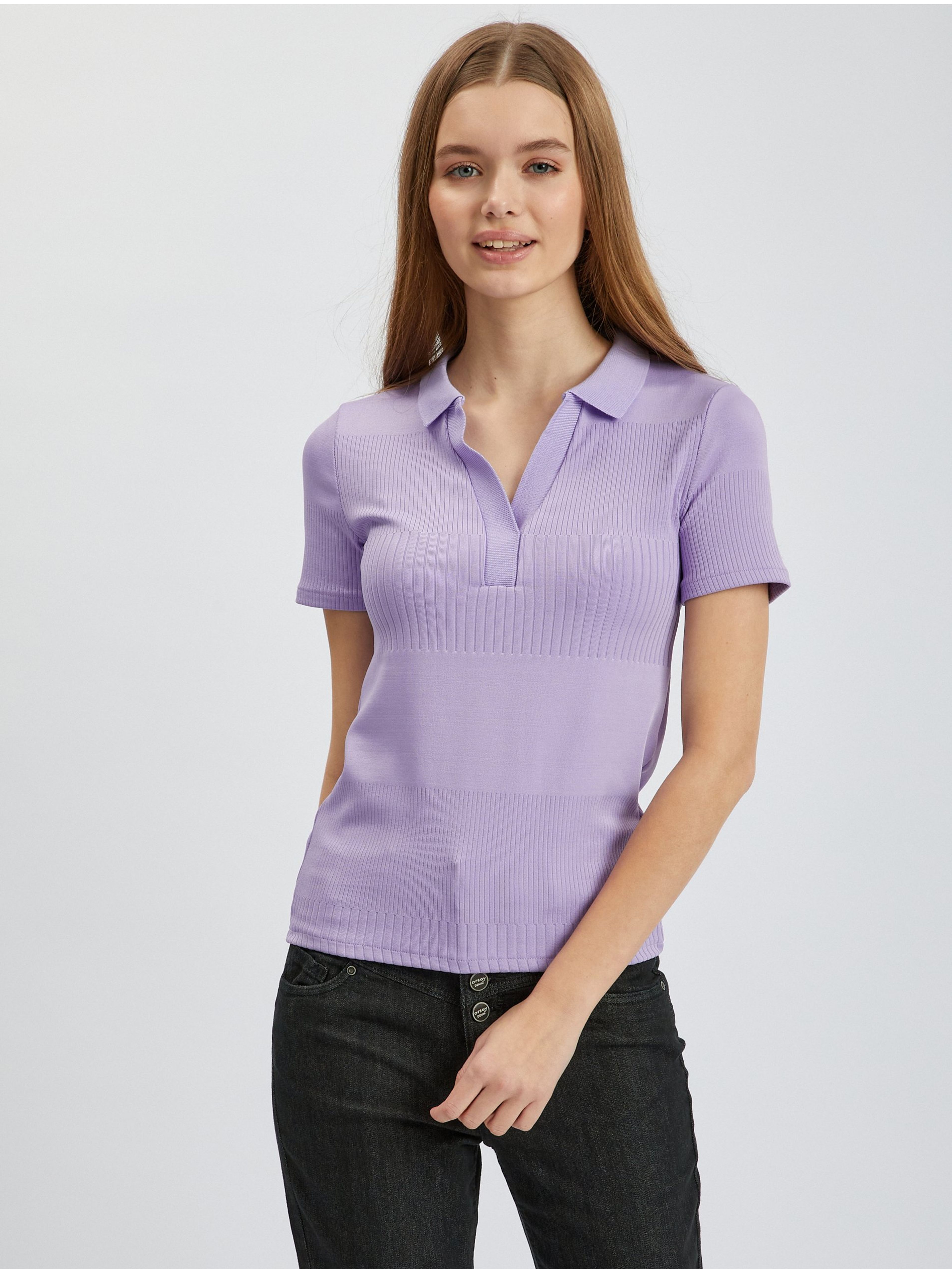Svetlo fialové dámske polo tričko ORSAY