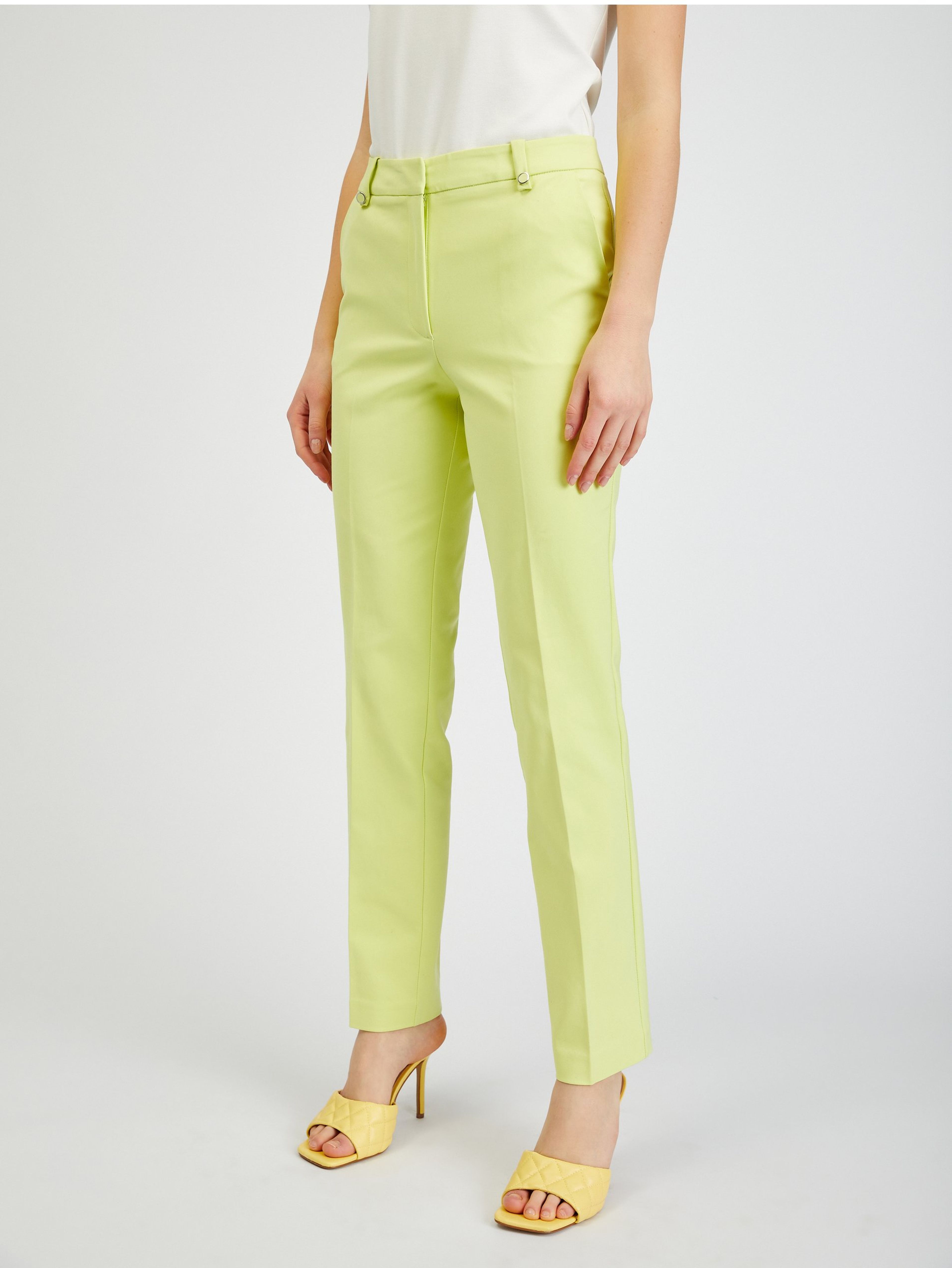 Světle zelené dámské kalhoty ORSAY