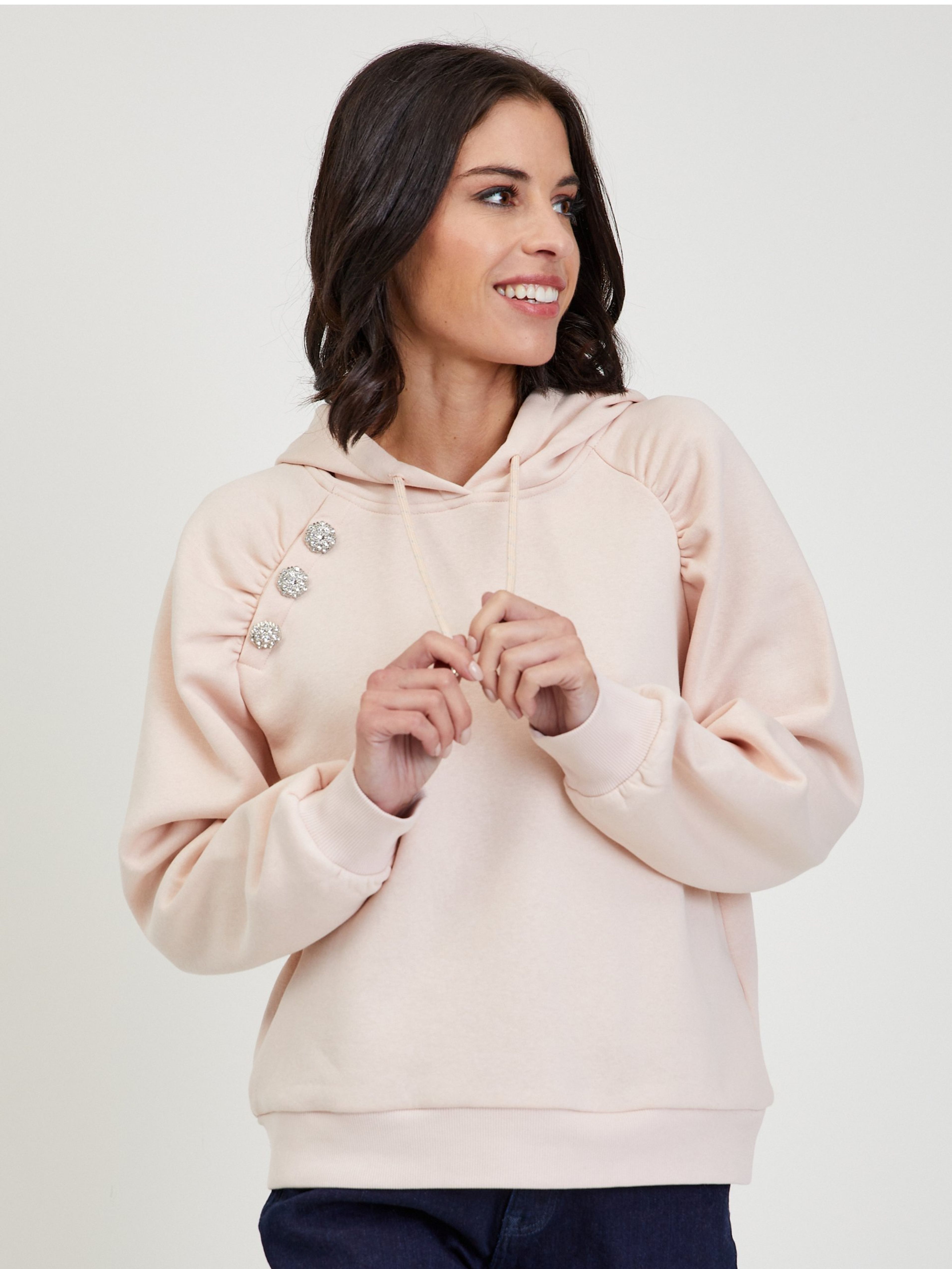 ORSAY világosrózsaszín női kapucnis póló
