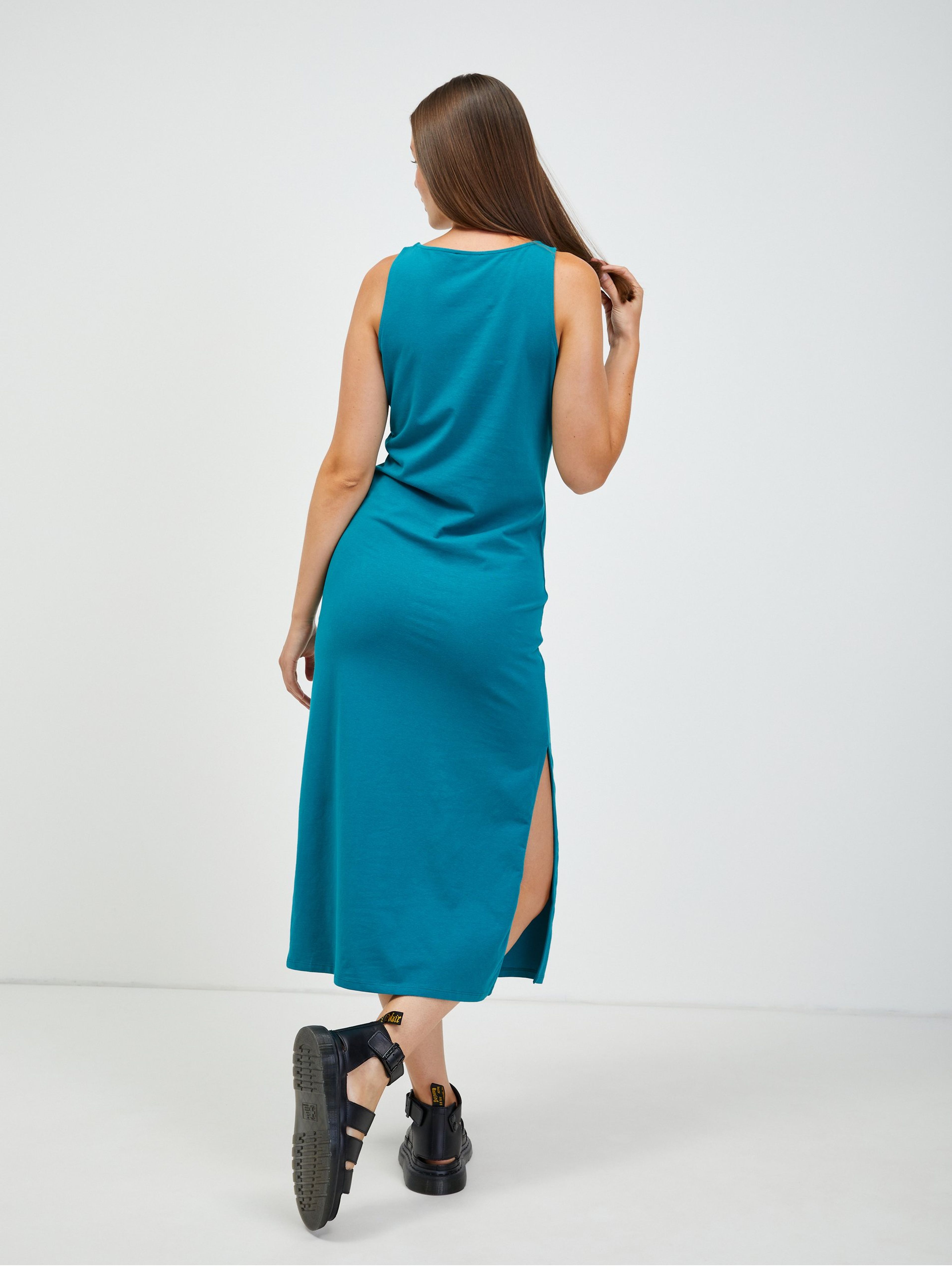 Petrolfarbenes Midikleid Mit Schlitz ORSAY Orsay de Der Offizielle 