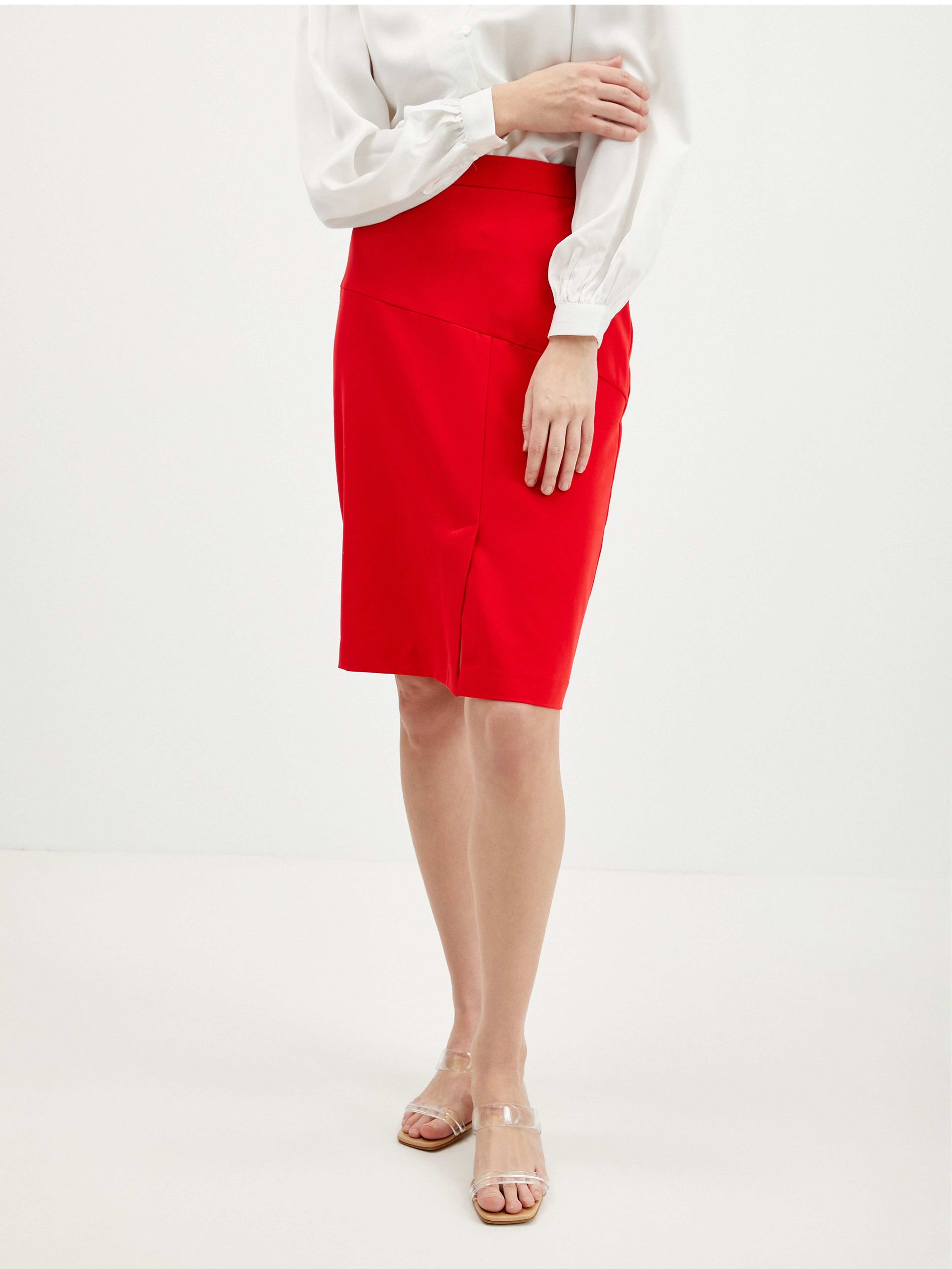 Červená dámská pouzdrová sukně ORSAY