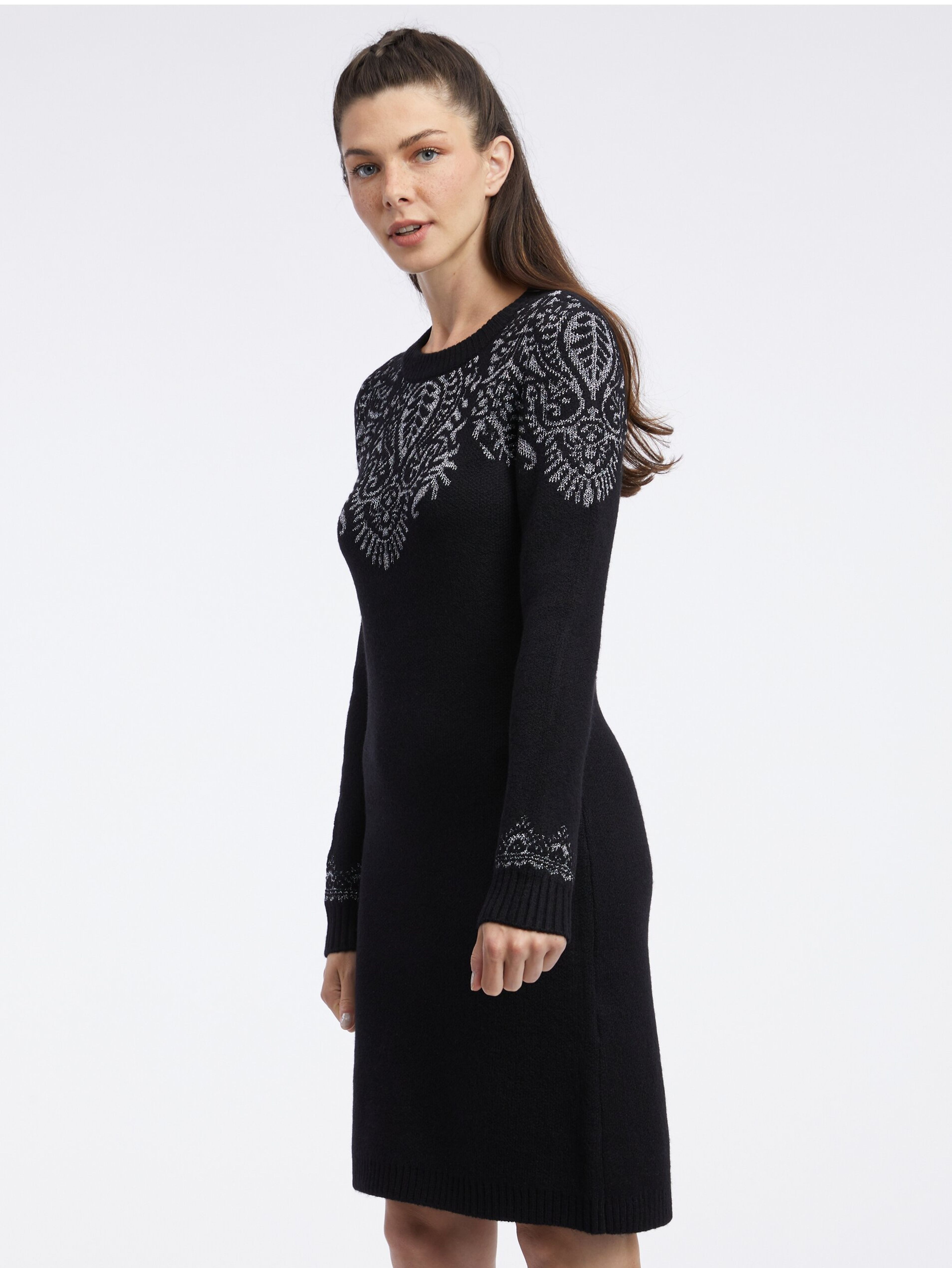 Fekete női pulóver ruha ORSAY