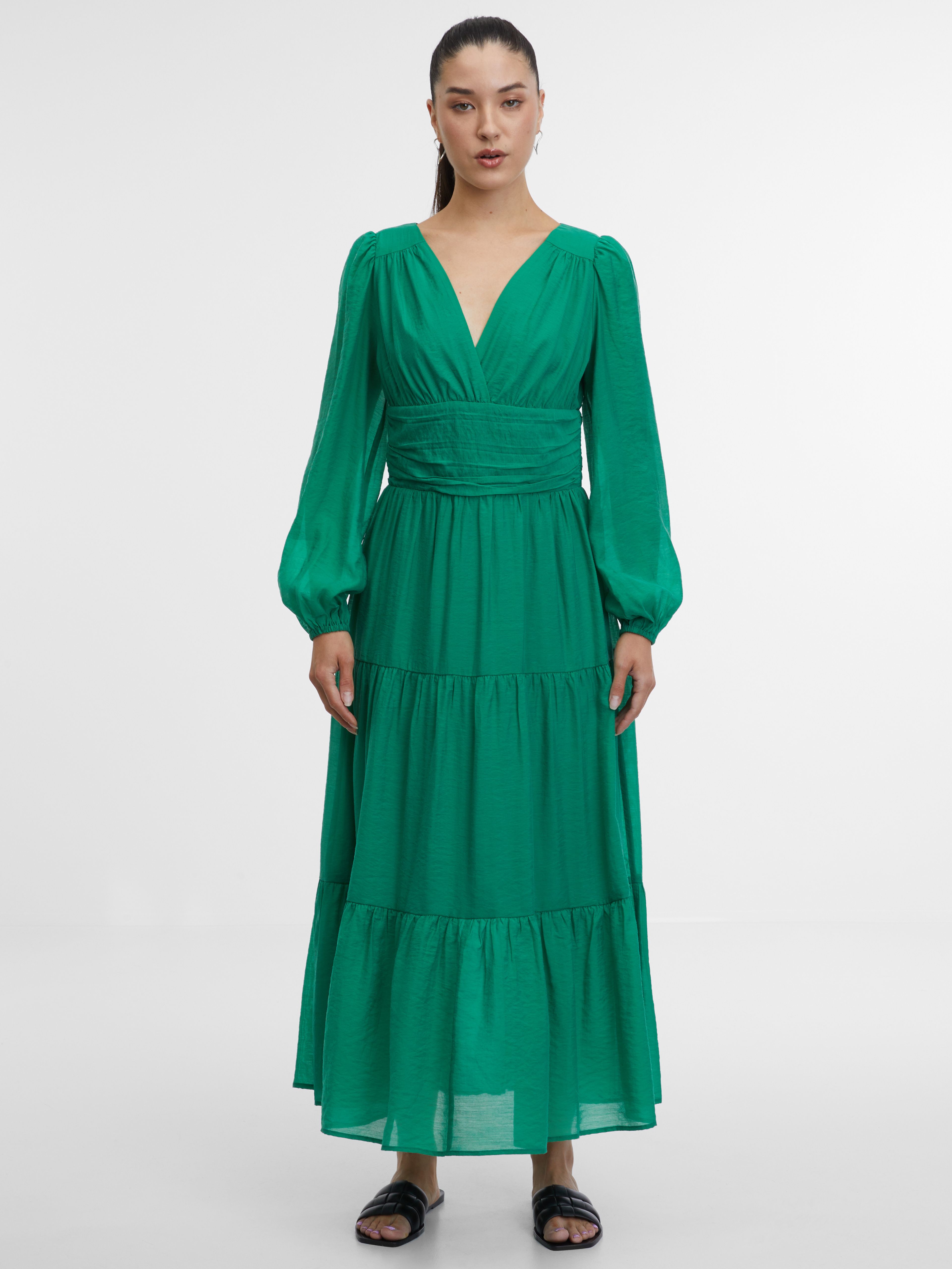 Zielona damska sukienka maxi ORSAY