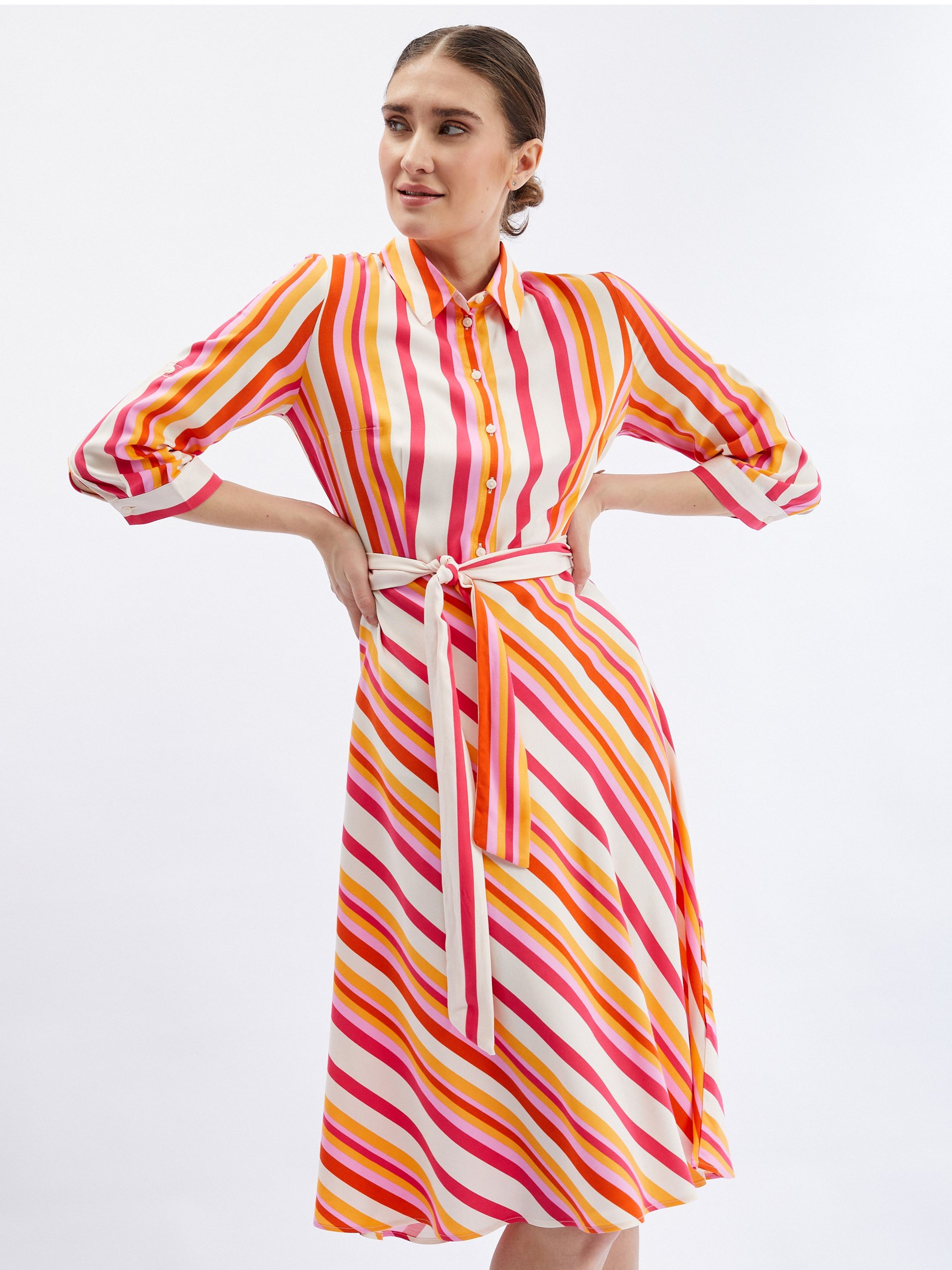 rot-orangefarbenes-gestreiftes-damen-shirtkleid-orsay-orsay-de-der