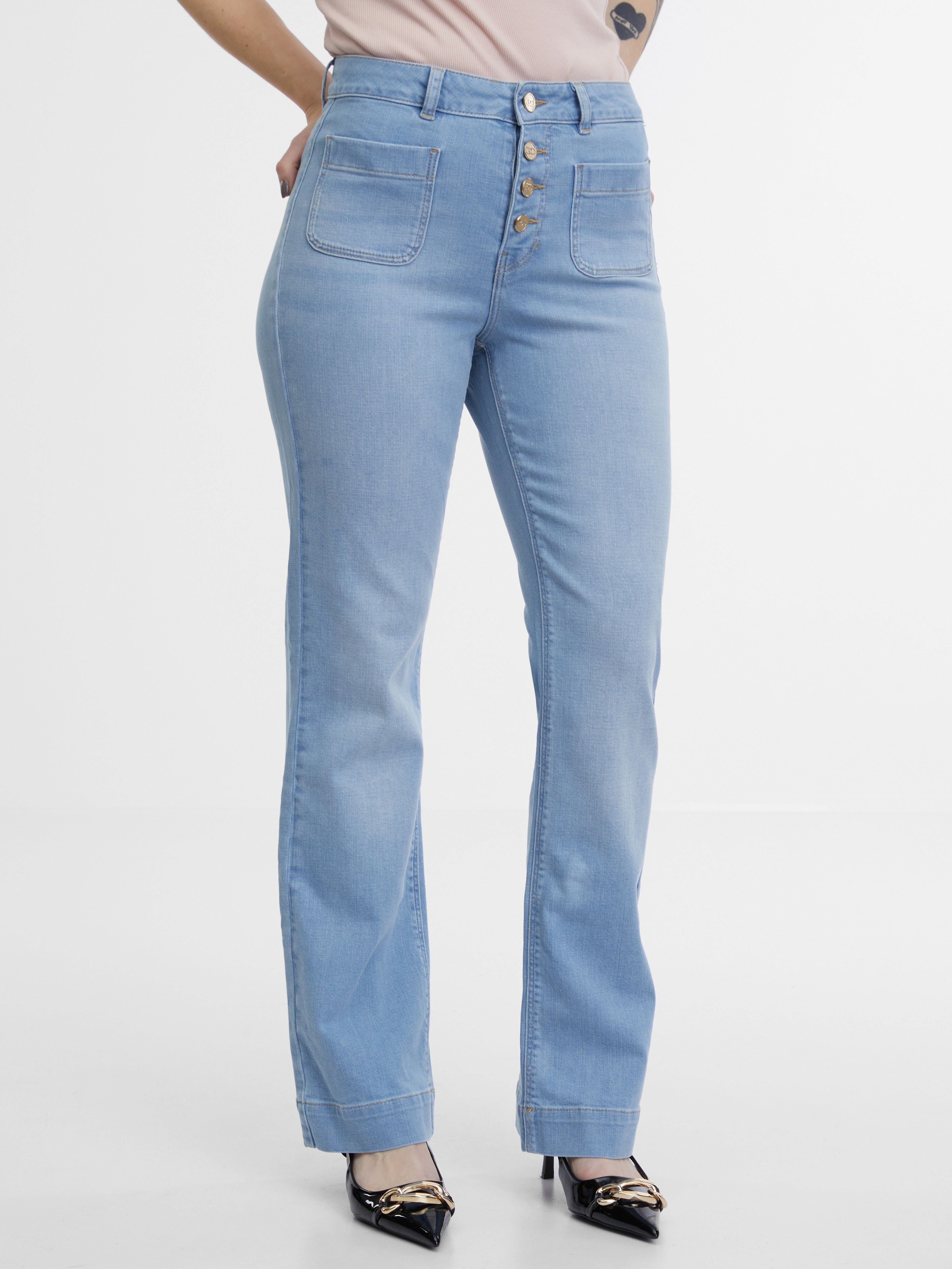 Jasnoniebieskie jeansy damskie bootcut ORSAY
