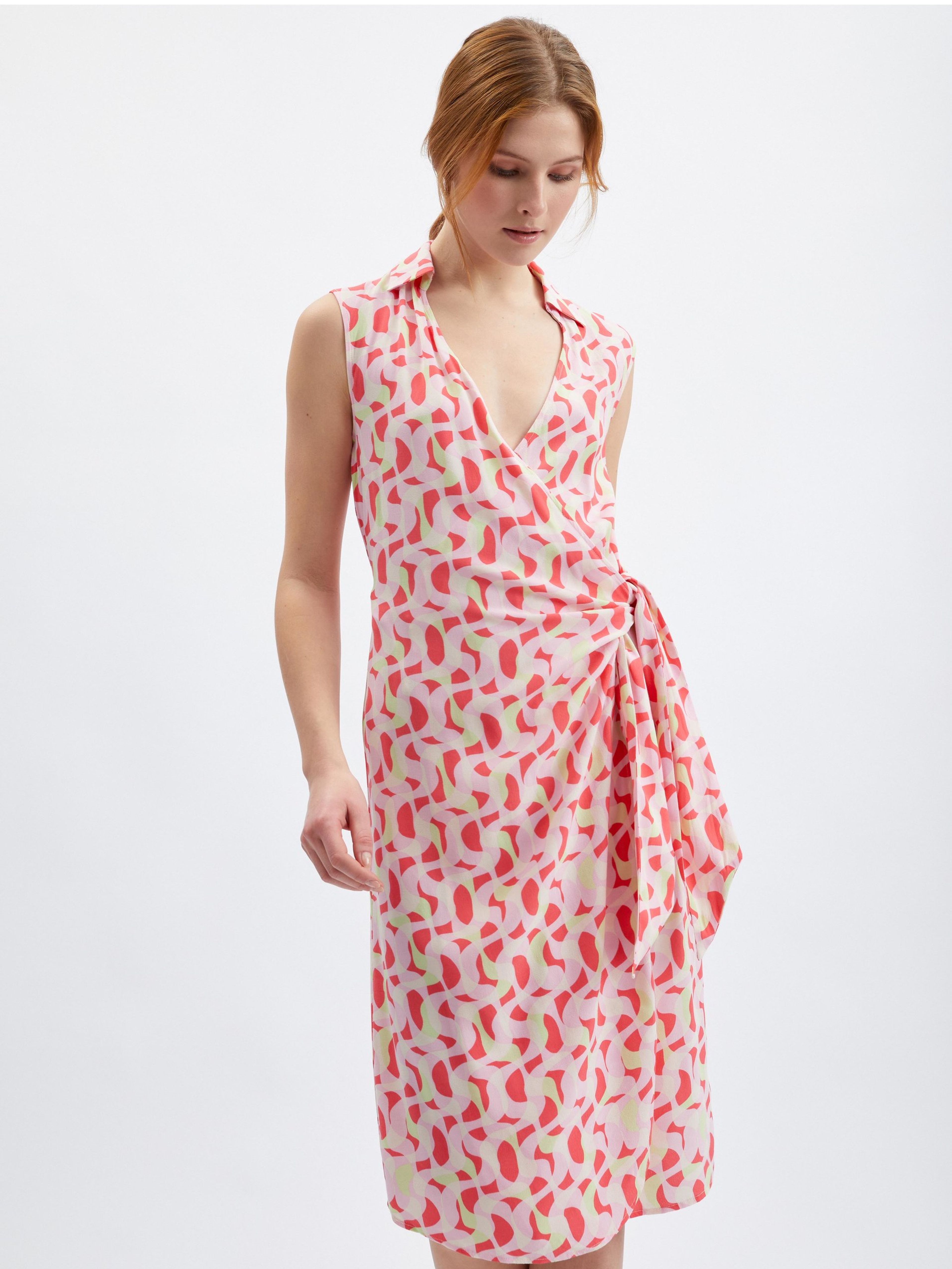 Růžové dámské vzorované šaty ORSAY
