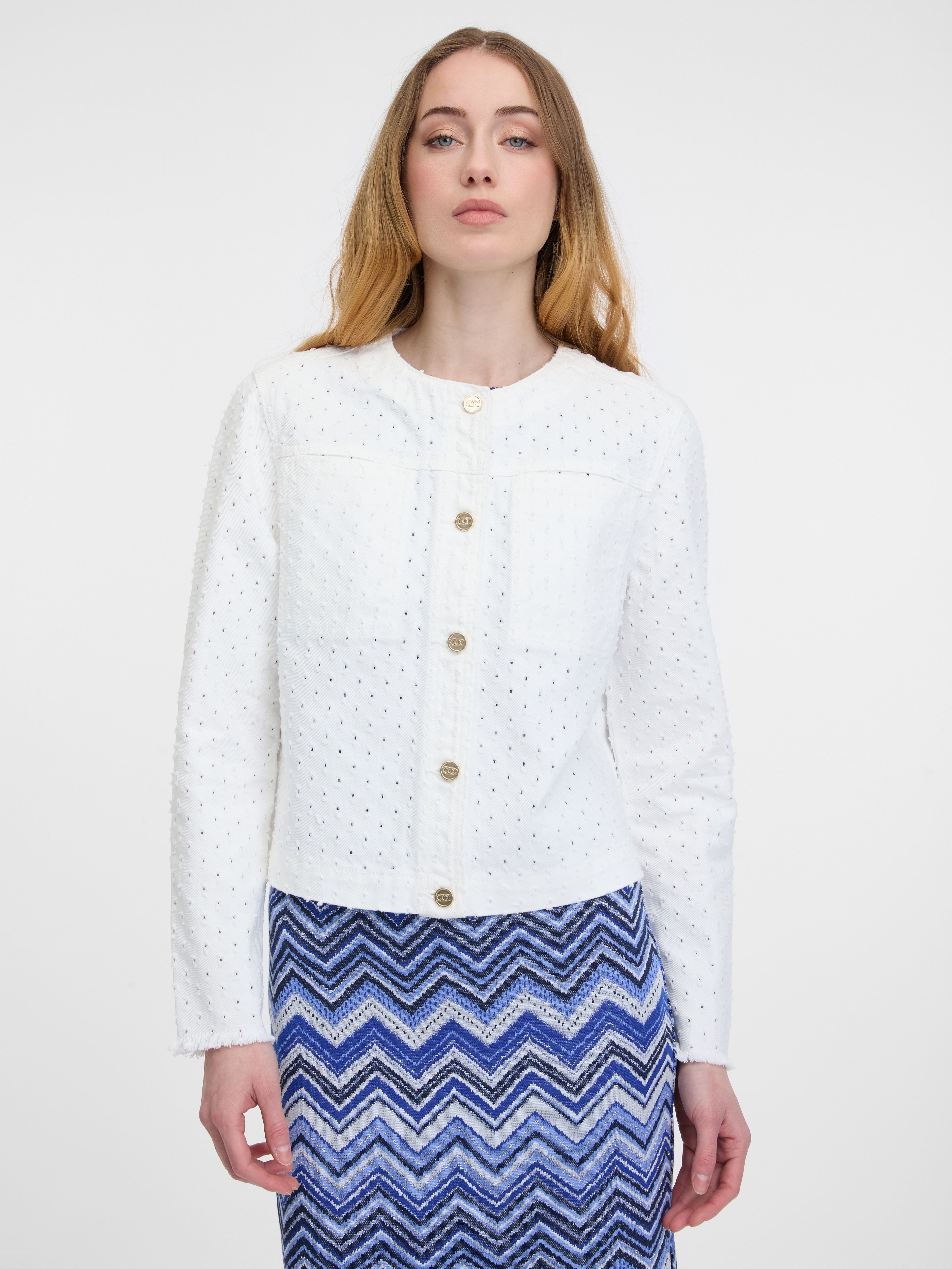 Jachetă din denim albă pentru femei ORSAY