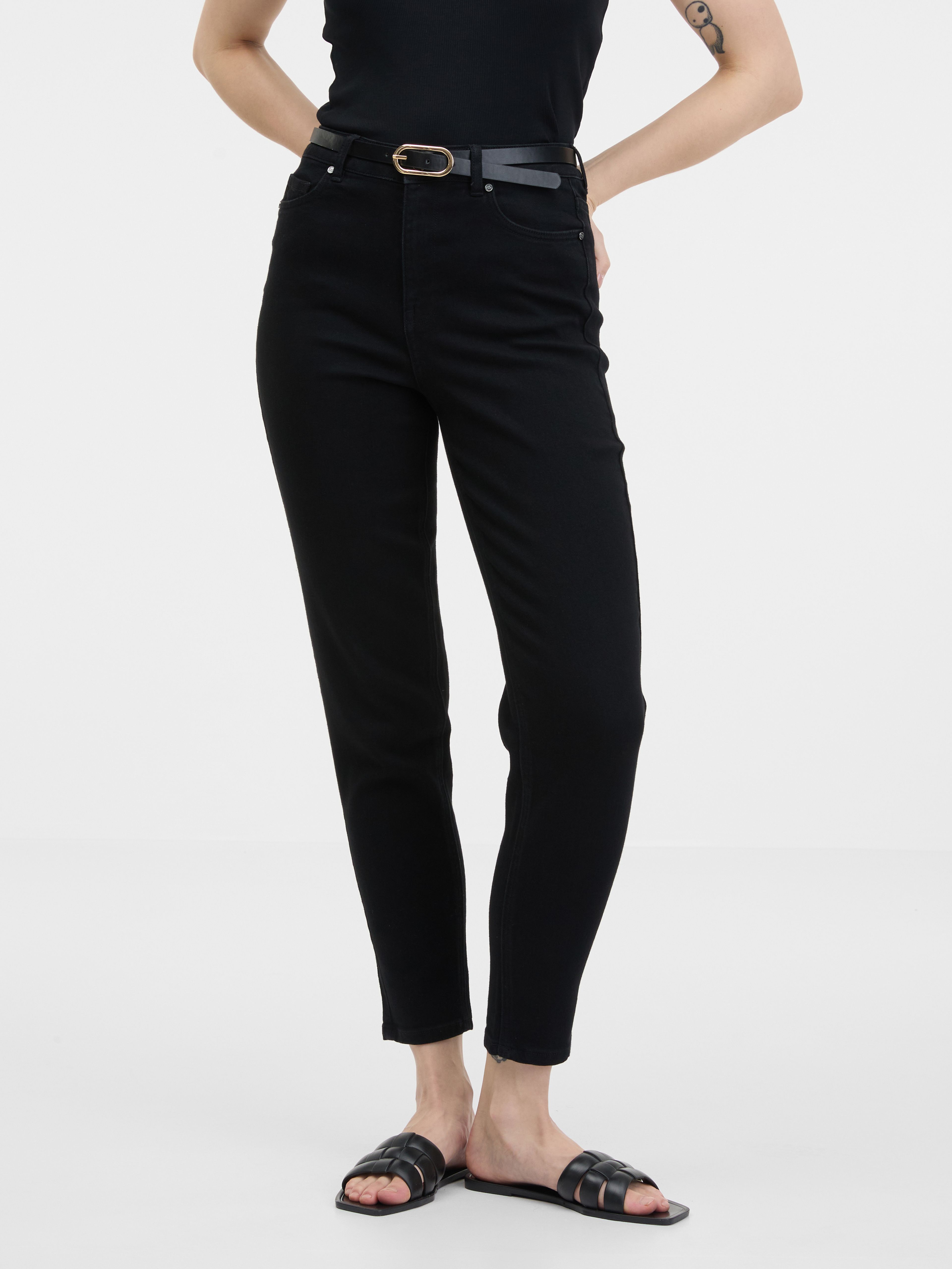 Czarne jeansy damskie ORSAY