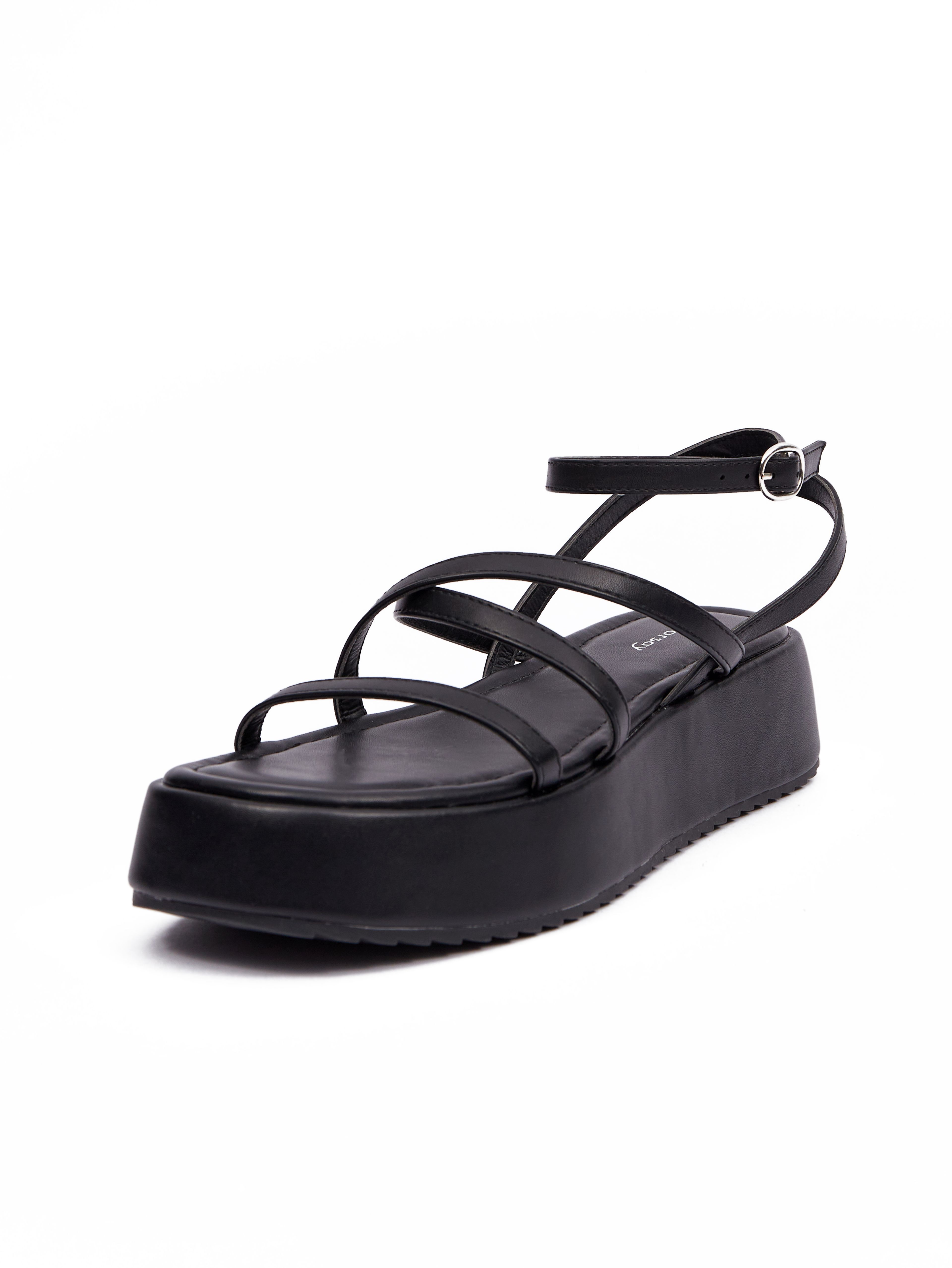 Schwarze Damen Sandalen mit Plateau ORSAY