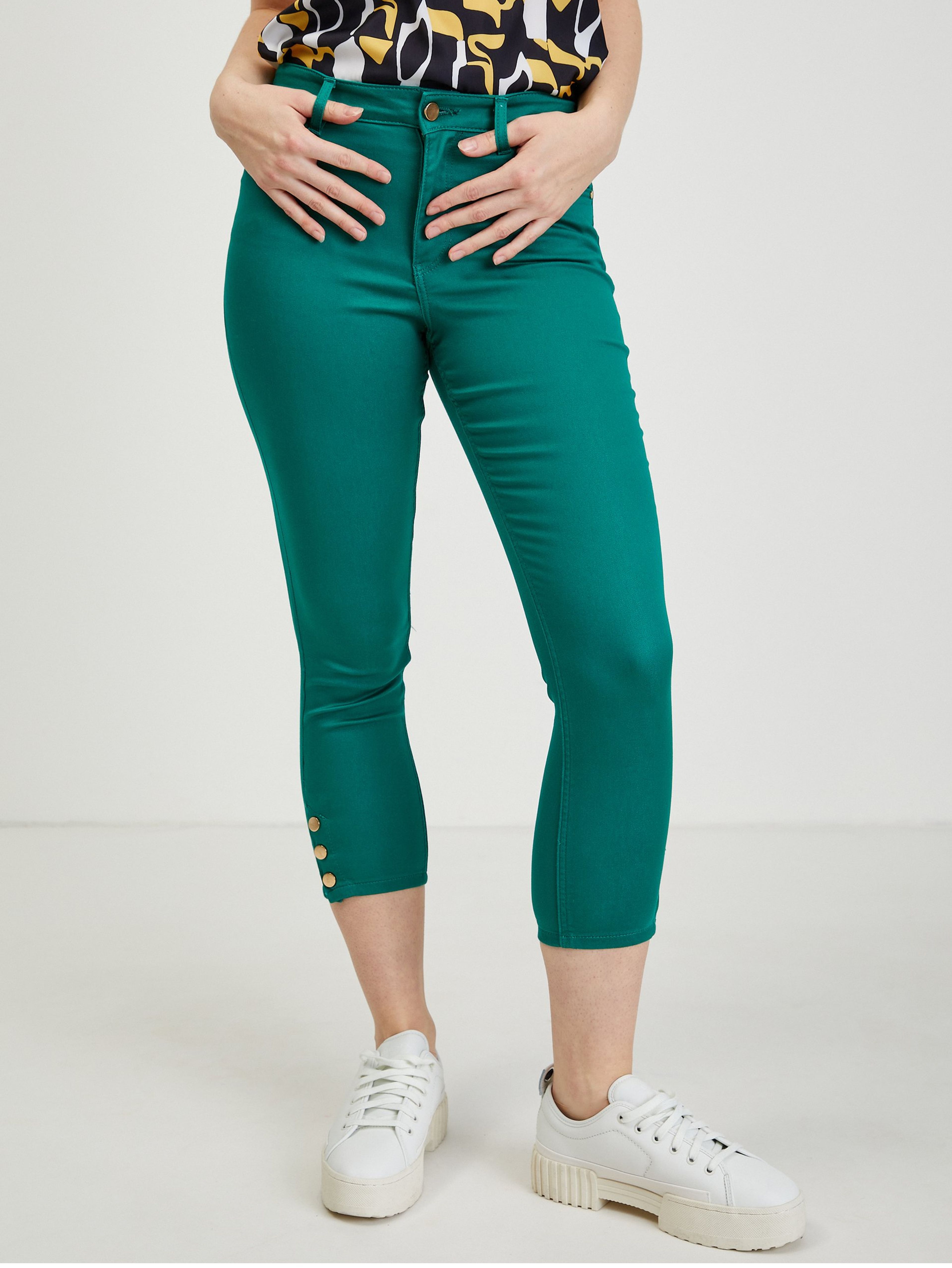 Zelené dámske skrátené nohavice ORSAY