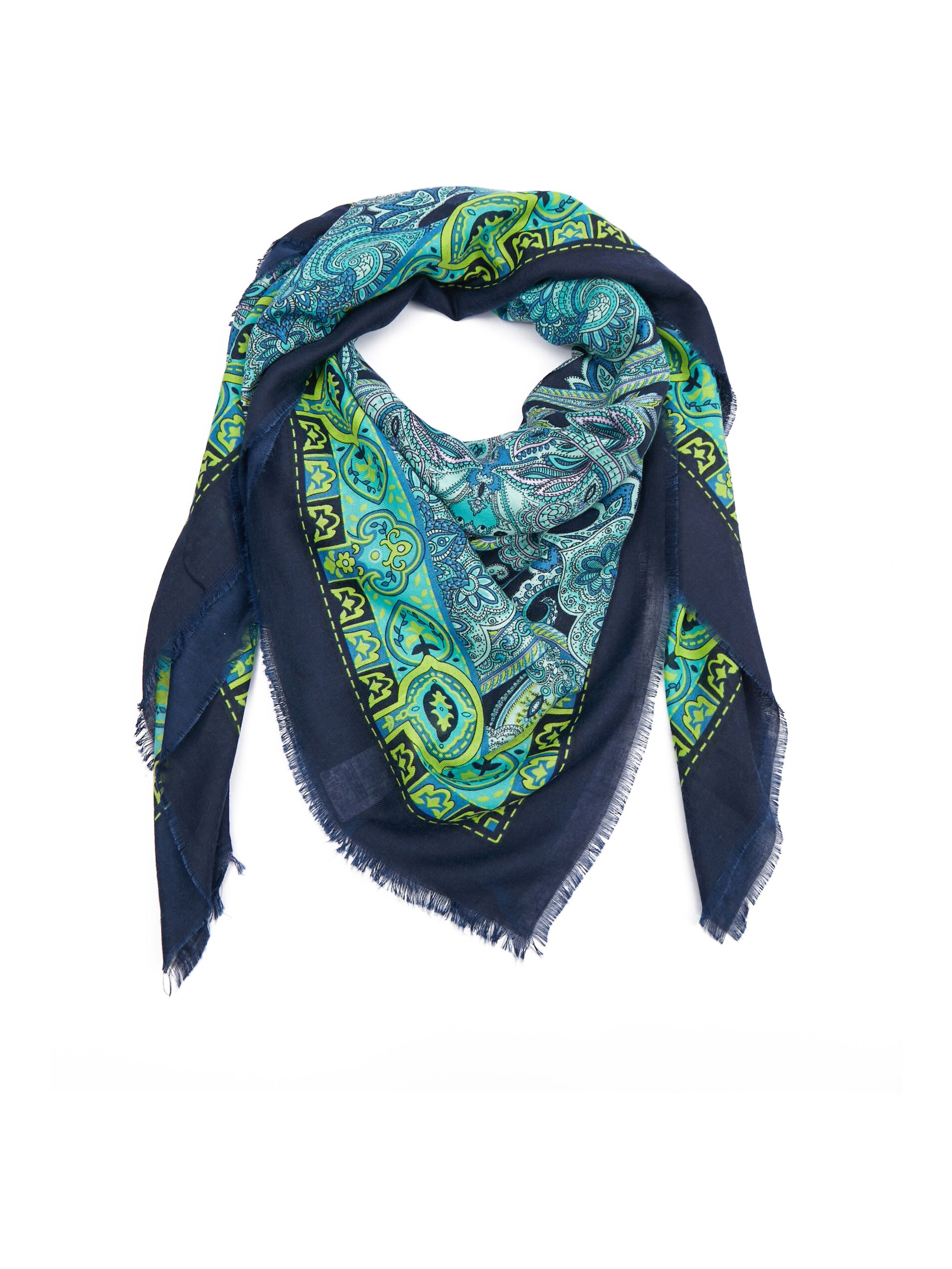 Modro-zelený dámský vzorovaný šátek ORSAY