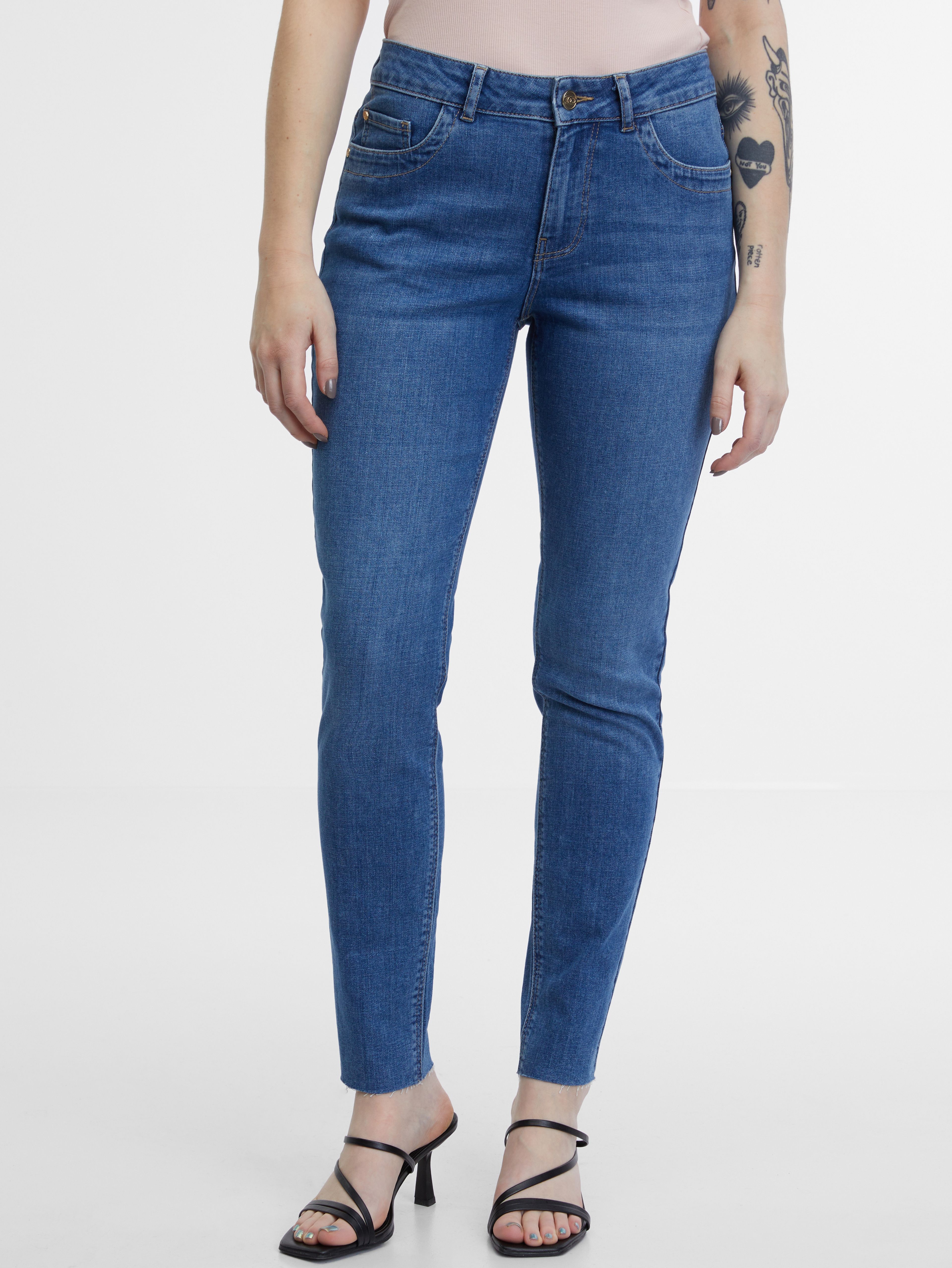 Niebieskie jeansy damskie skinny fit ORSAY