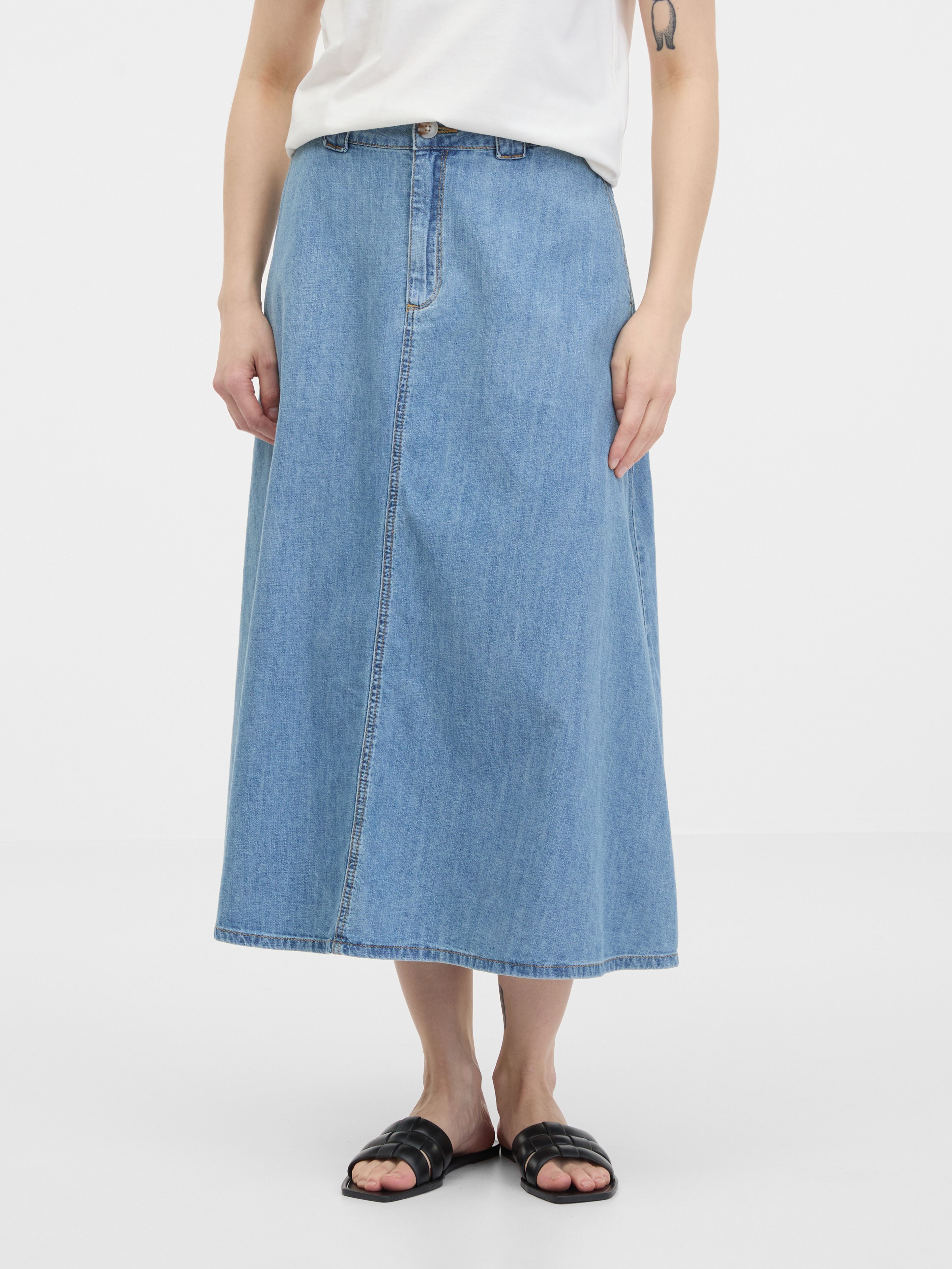 Jasnoniebieska jeansowa spódnica damska ORSAY