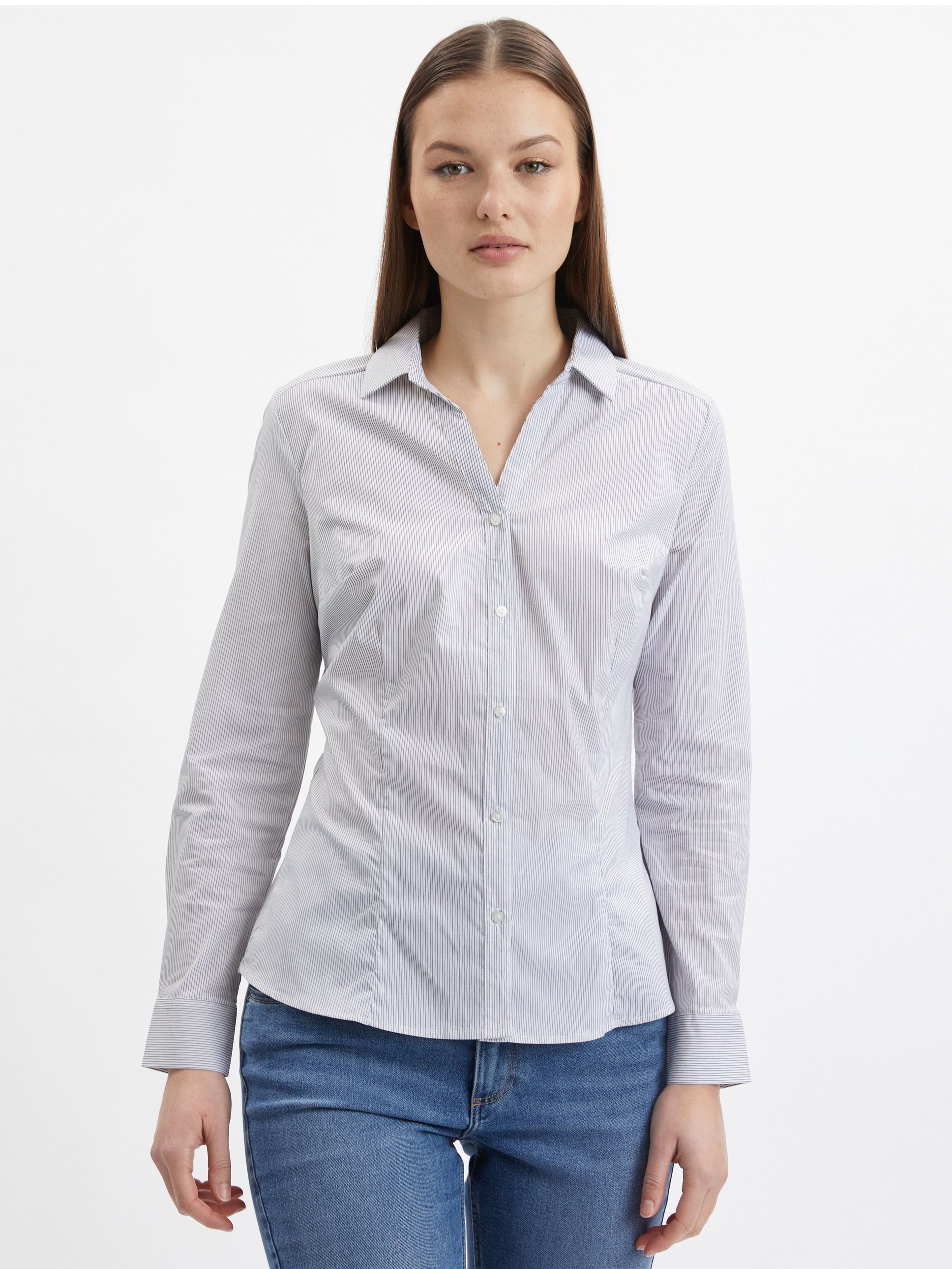 Modro-biela dámska pruhovaná košeľa ORSAY