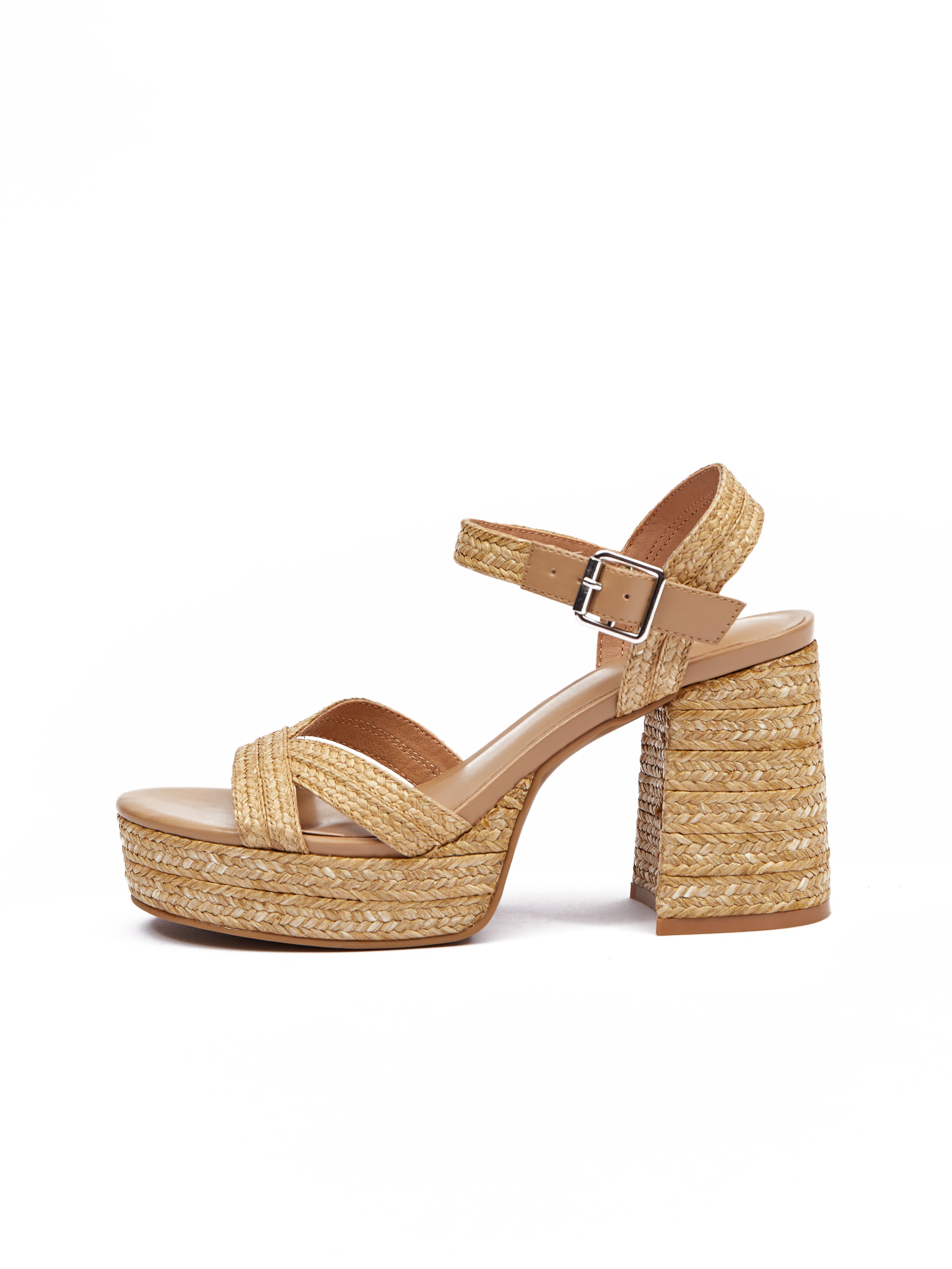 Hnedé dámske sandále na podpätku ORSAY