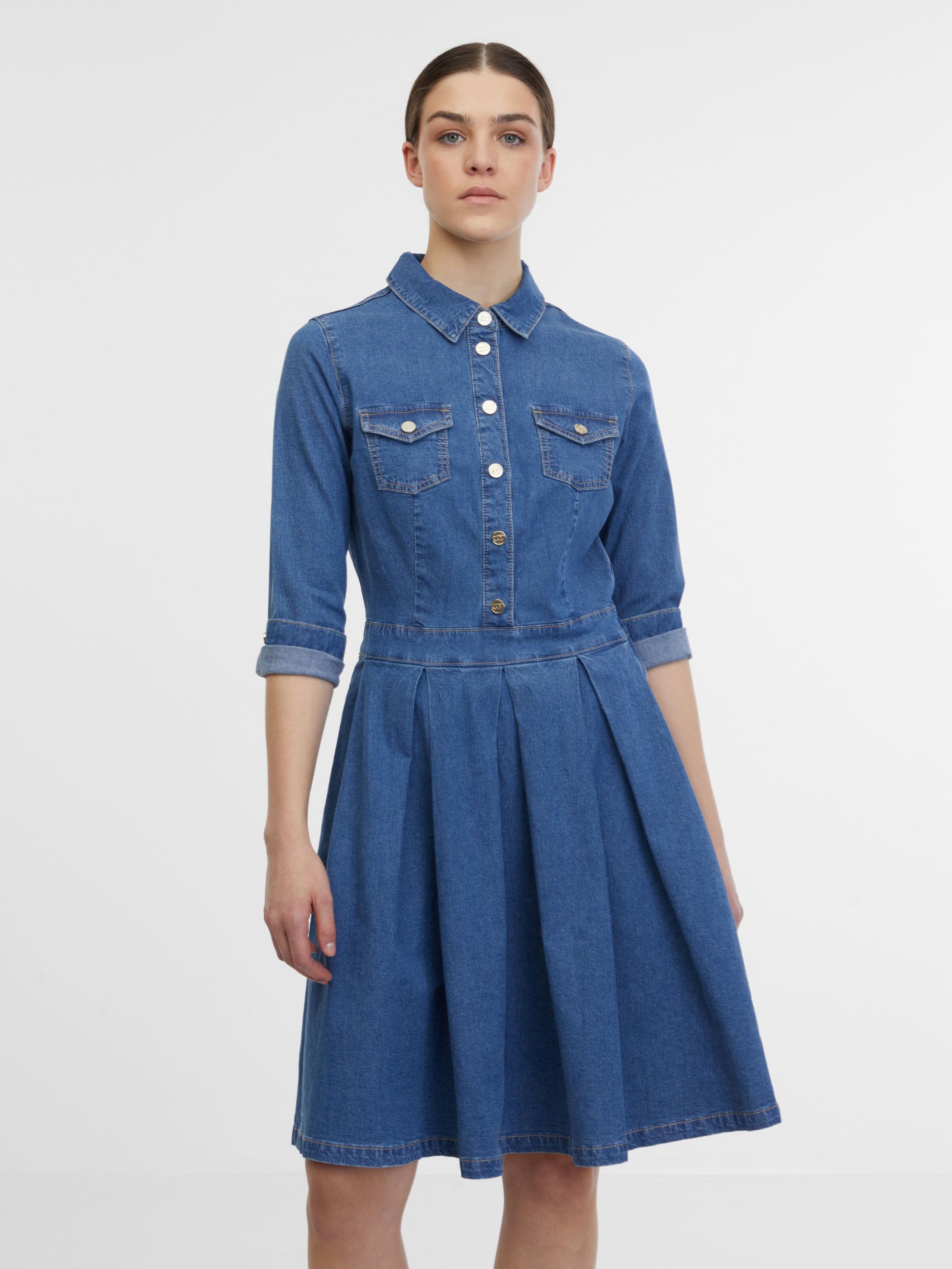 Modré dámske džínsové šaty ORSAY