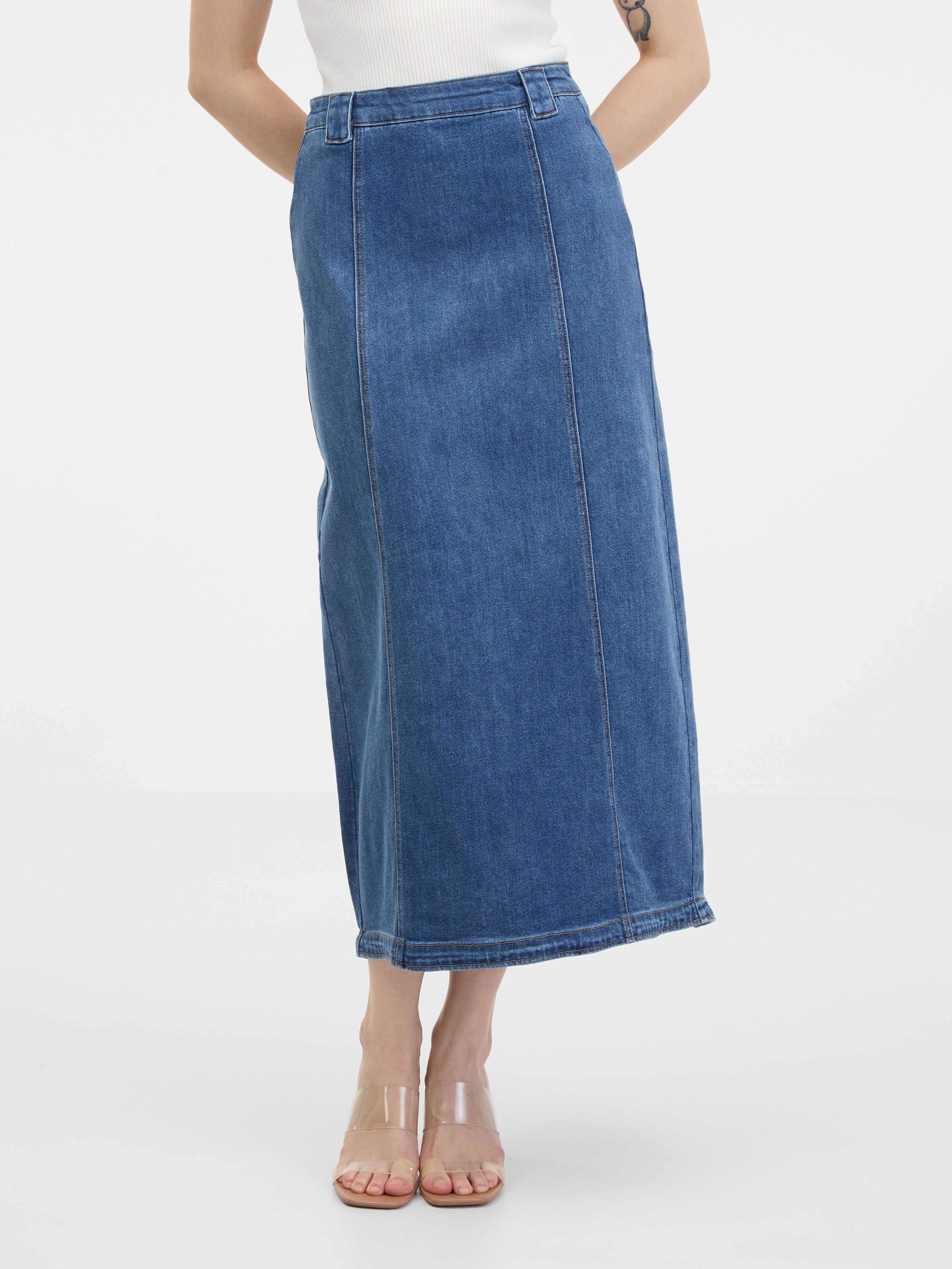 Niebieska jeansowa spódnica damska ORSAY