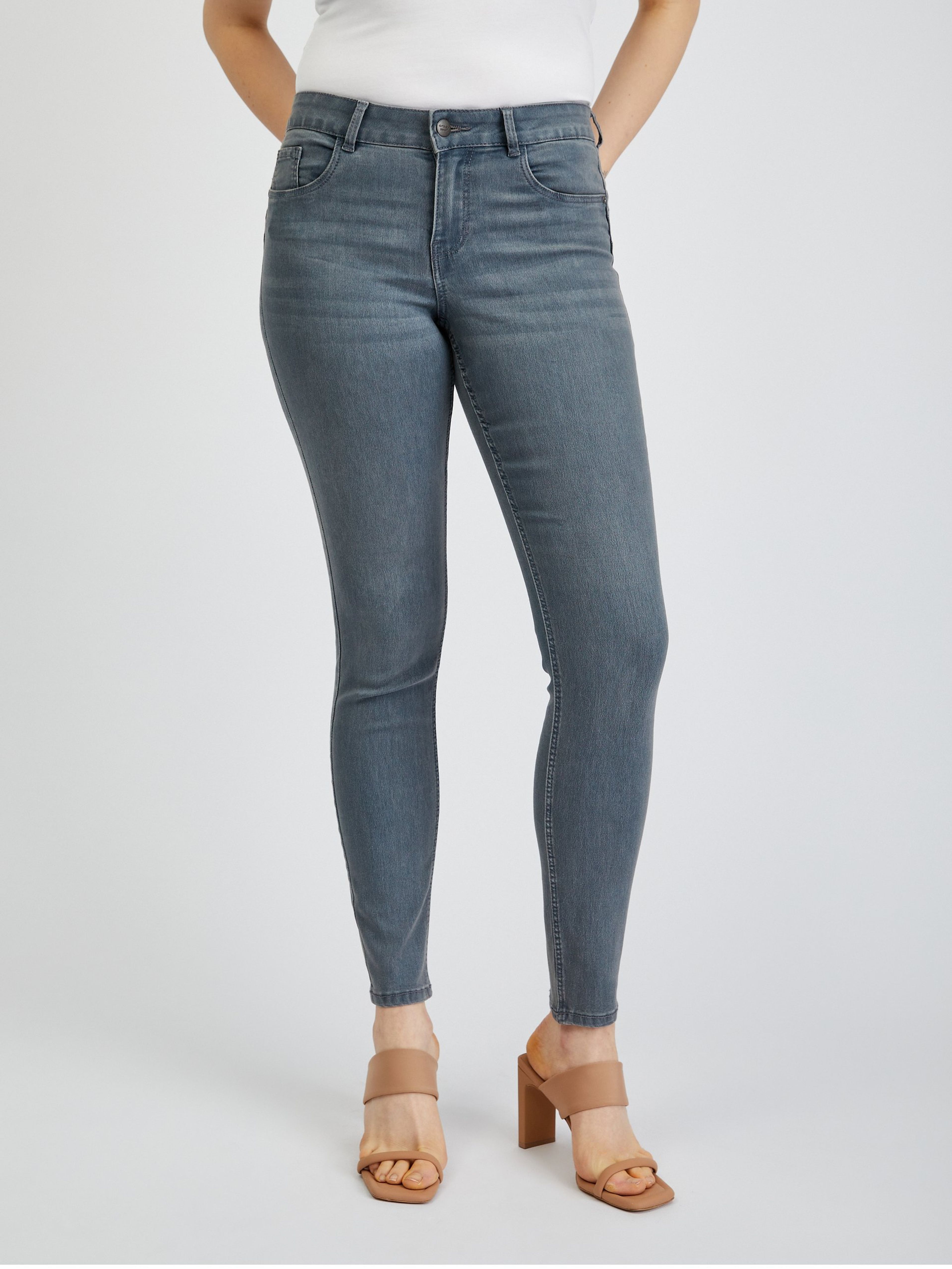 Graue Damen Skinny Fit Jeans ORSAY